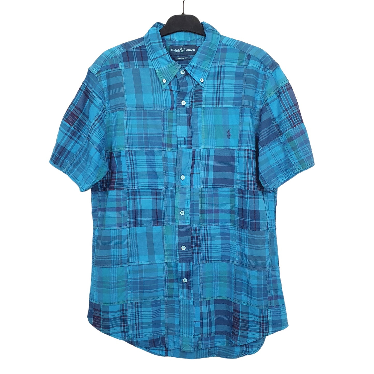 Ralph Lauren Short Sleeve Custom Fit Check Shirt Blue