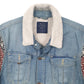 Womens Blue Bershka Sherpa Aztec Denim Jacket Coat