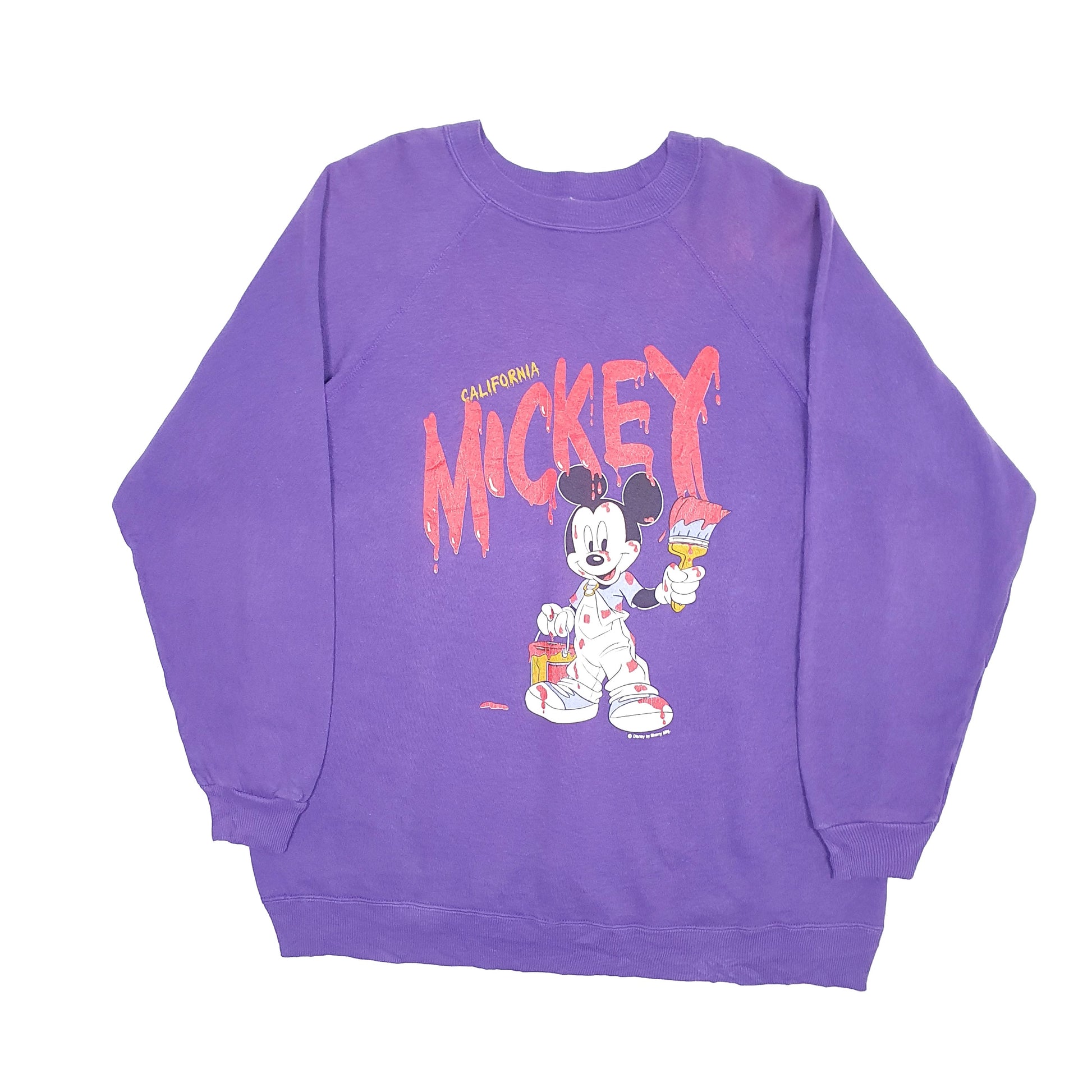 Mens Purple Disney California Mickey Crewneck Jumper