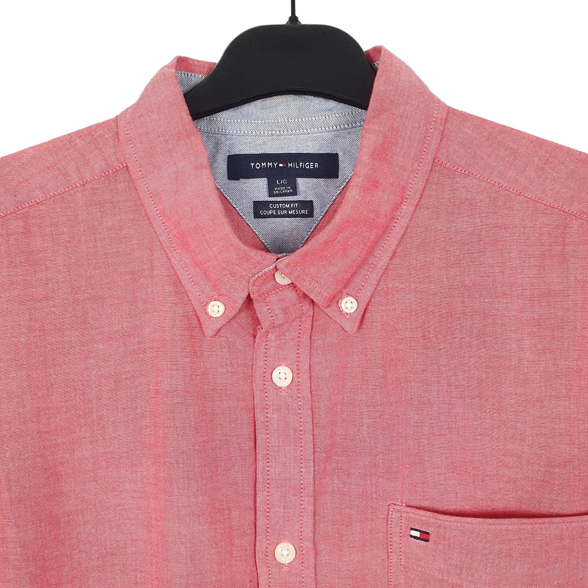 Tommy Hilfiger Short Sleeve Custom Fit Shirt Pink