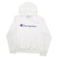 Mens White Champion Spellout Hoodie Jumper