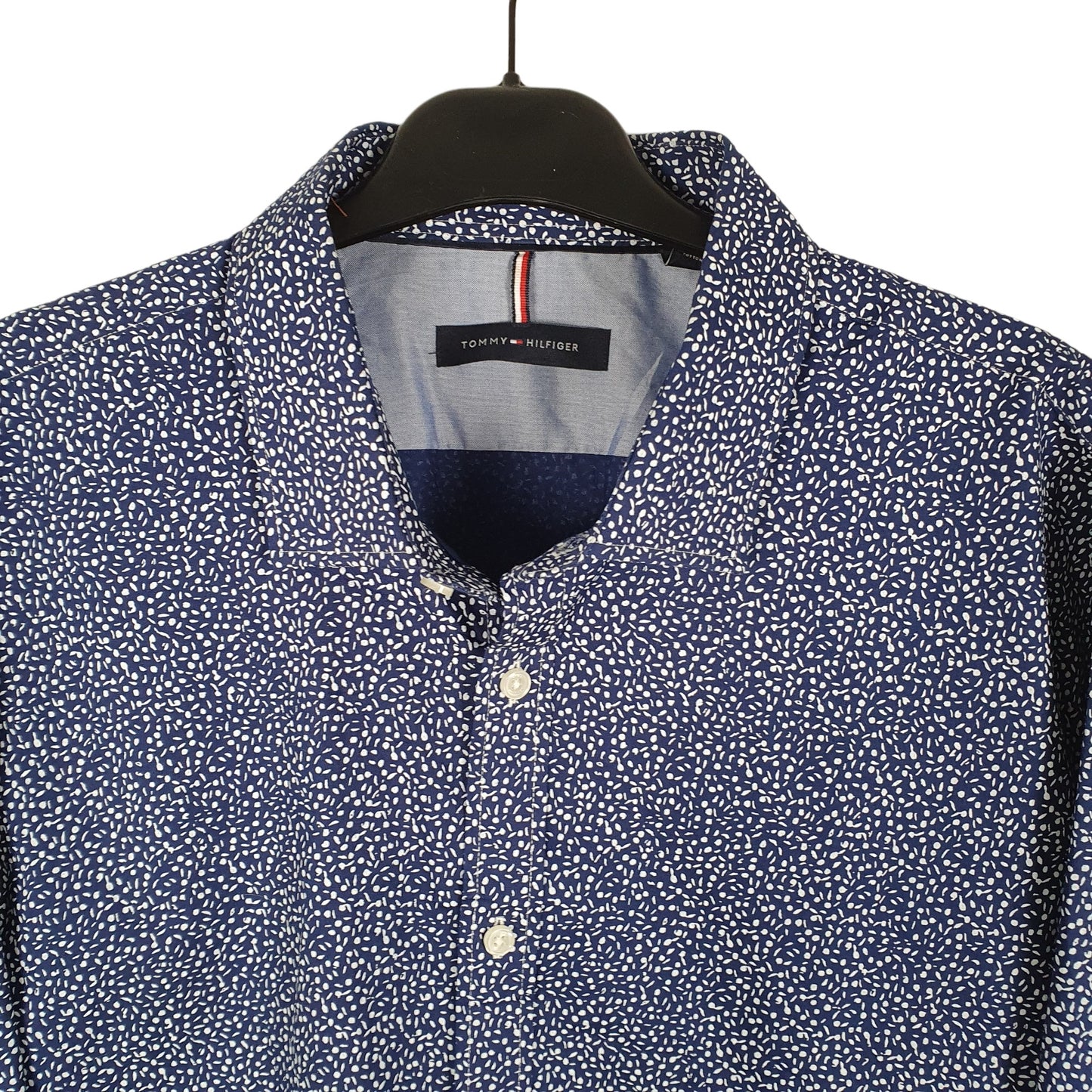 Tommy Hilfiger All Over Print Long Sleeve Regular Fit Shirt Navy