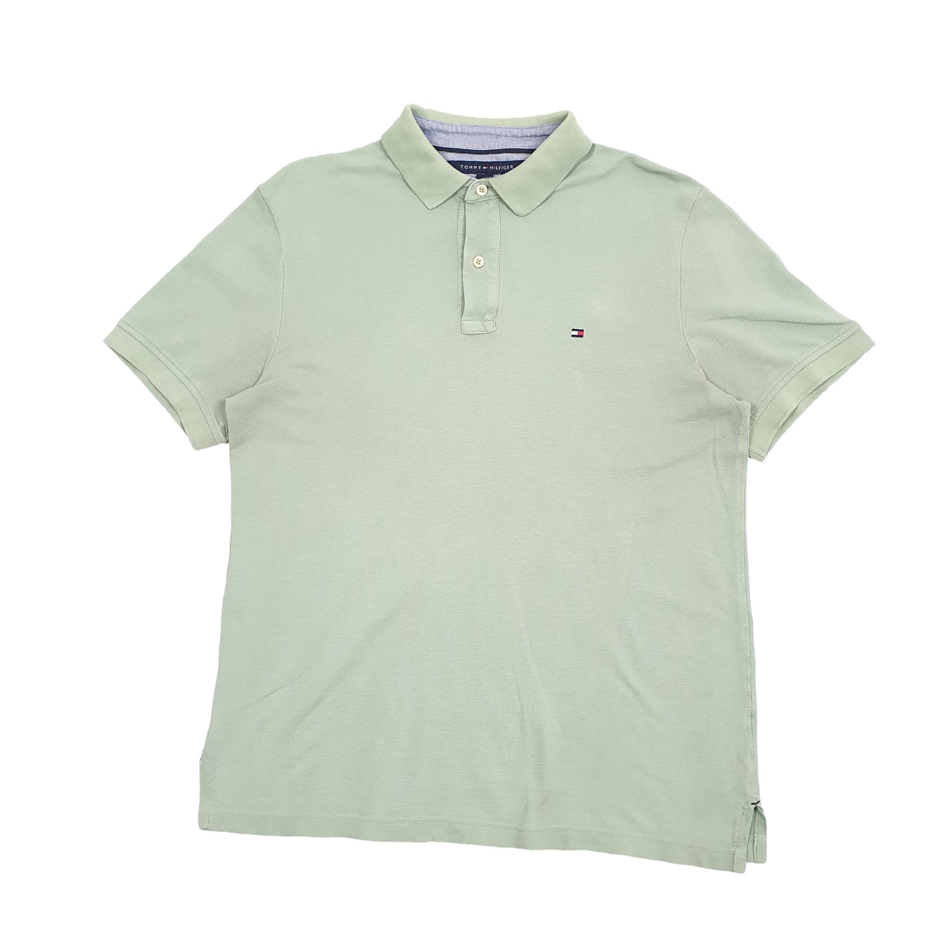 Mens Green Tommy Hilfiger Custom Fit Short Sleeve Polo Shirt