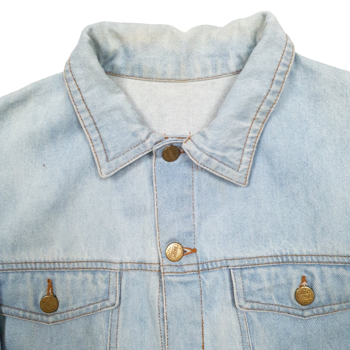 Womens Blue Patt Trucker Denim Jacket Coat