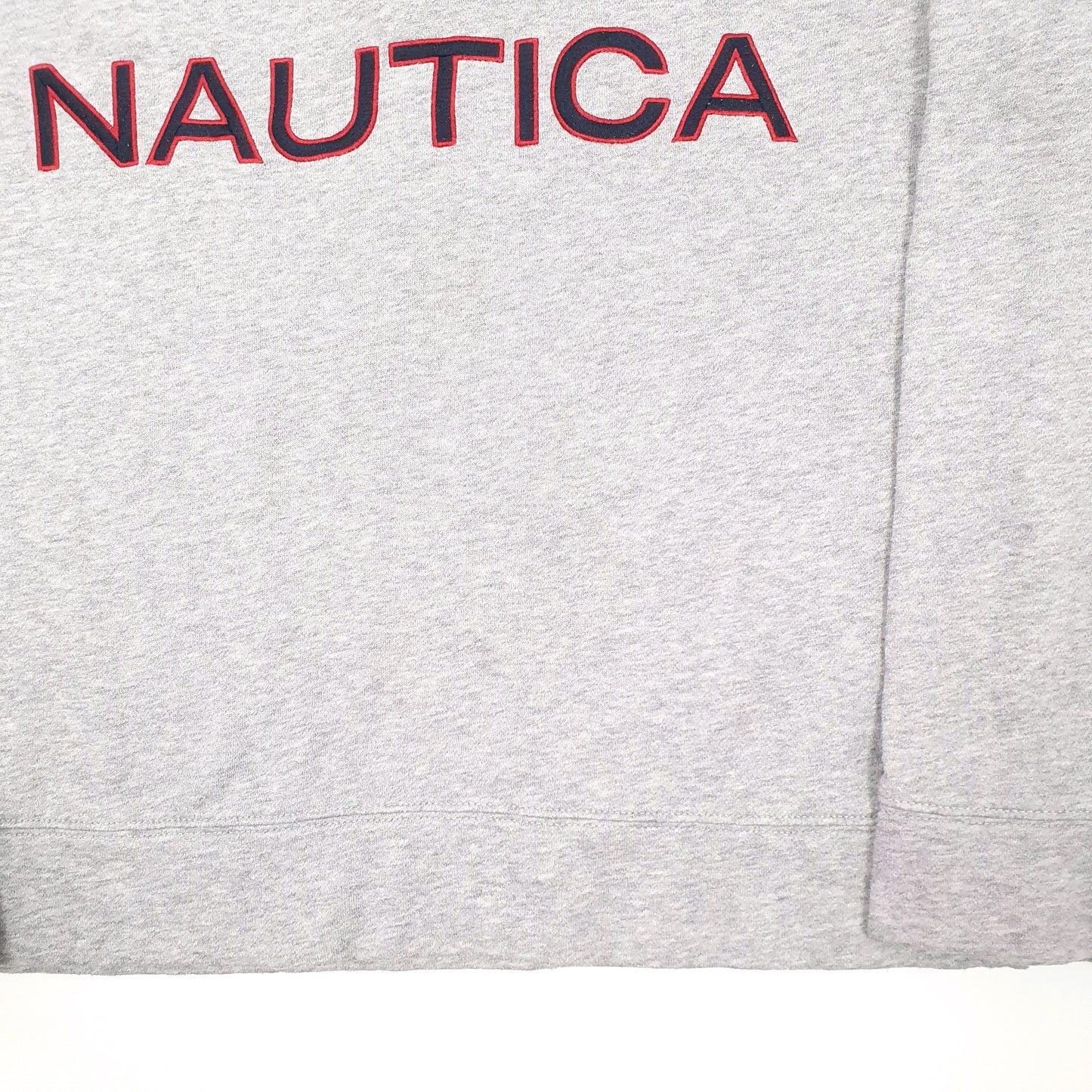 Mens Grey Nautica Spellout Quarter Zip Jumper