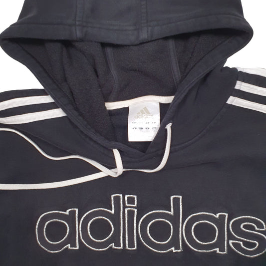 Mens Black Adidas Spellout Hoodie Jumper