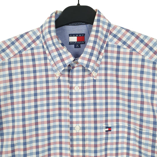 Tommy Hilfiger Short Sleeve Regular Fit Check Shirt Blue