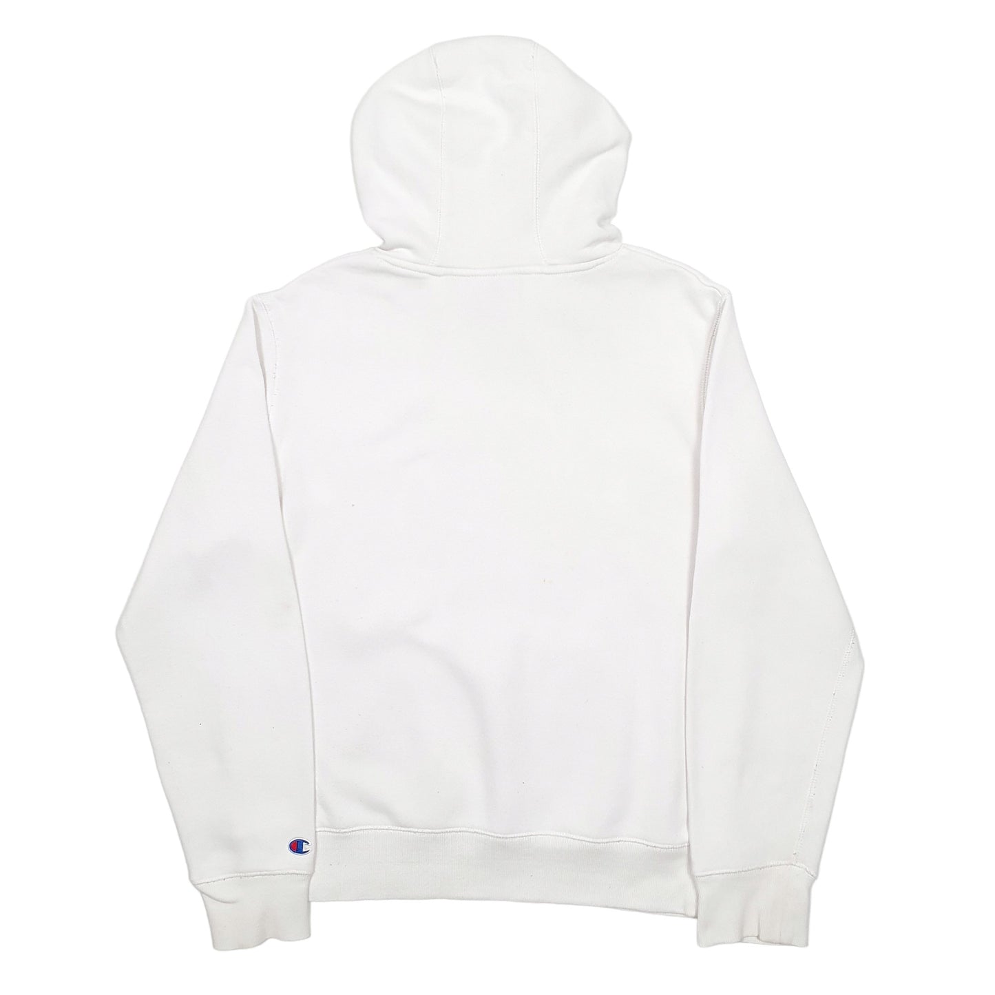 Mens White Champion Spellout Hoodie Jumper