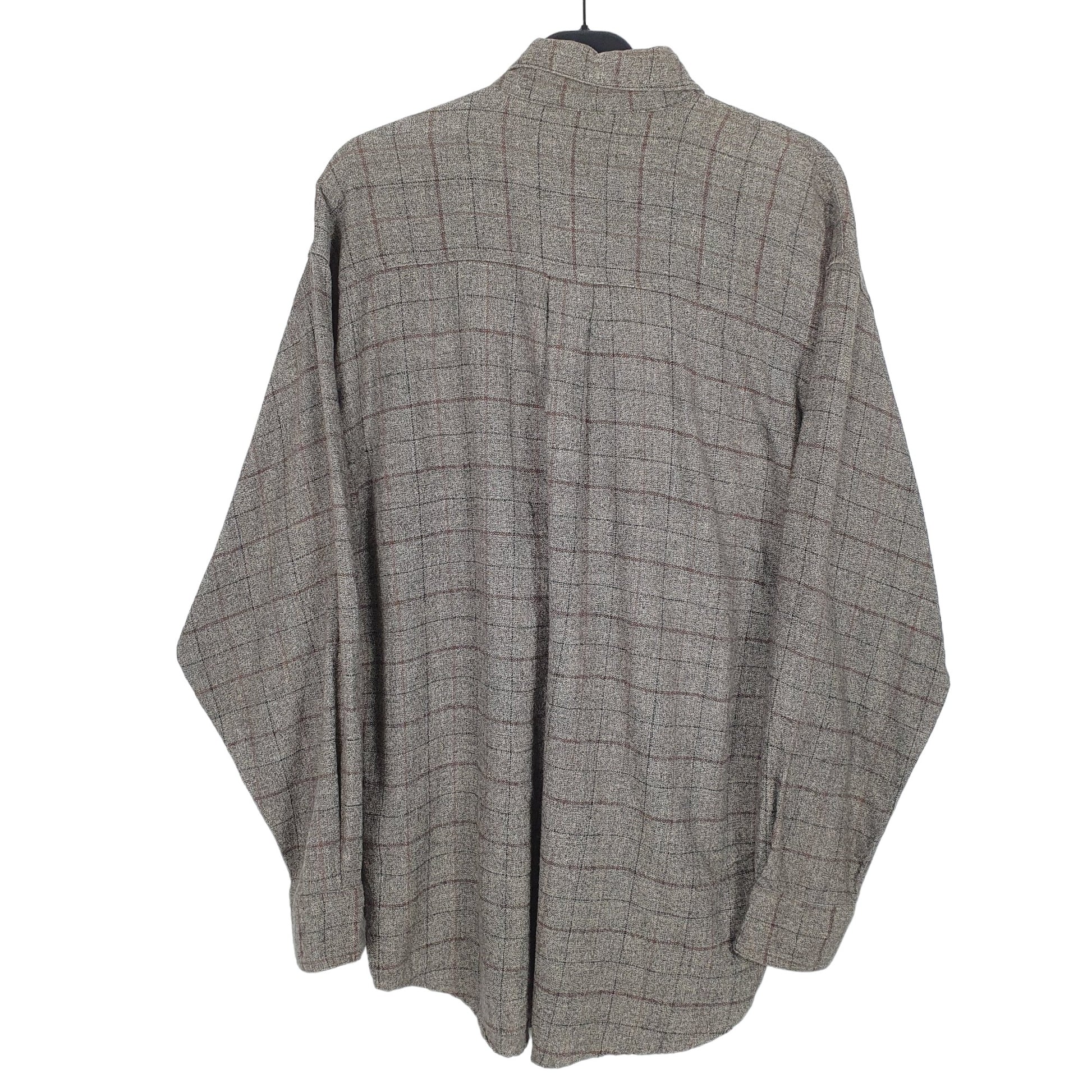 Basic Equipment Flannel Shacket Long Sleeve Regular Fit Check Shirt Brown