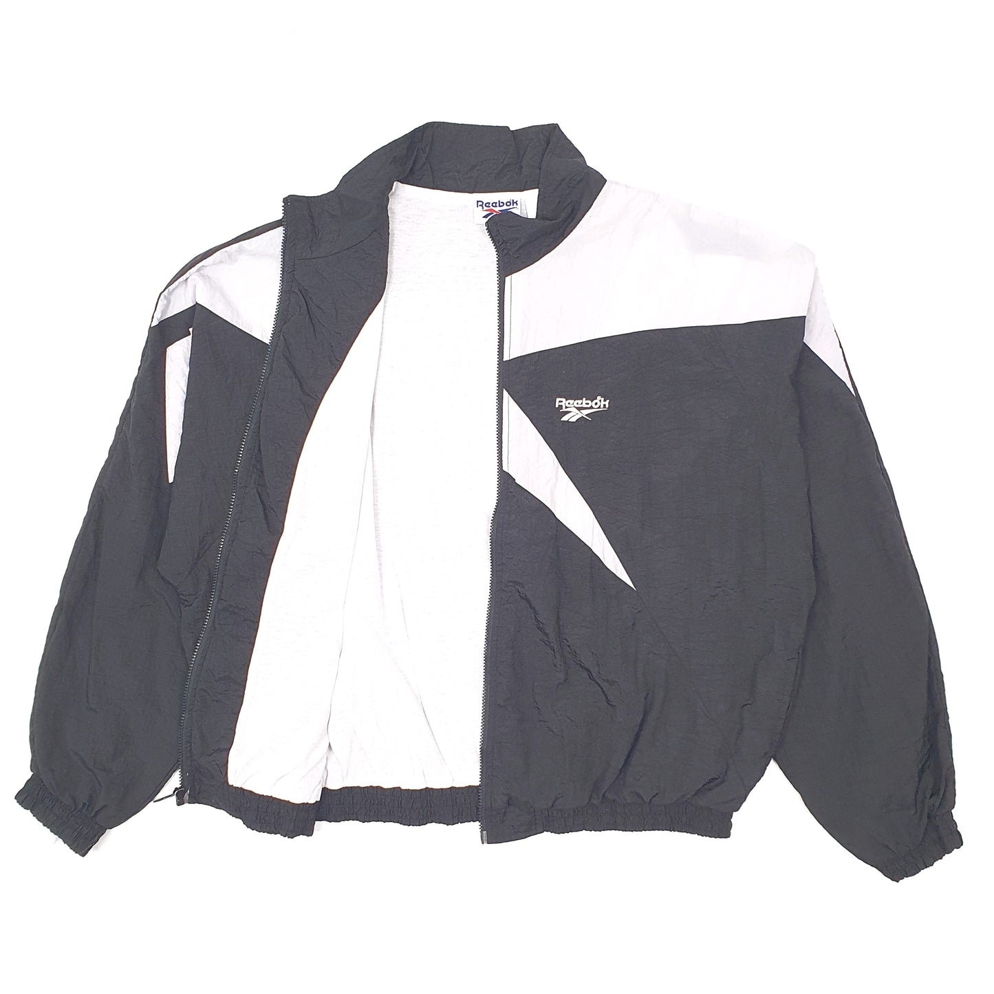 Mens Black Reebok Vintage 1990s Hoodie Coat