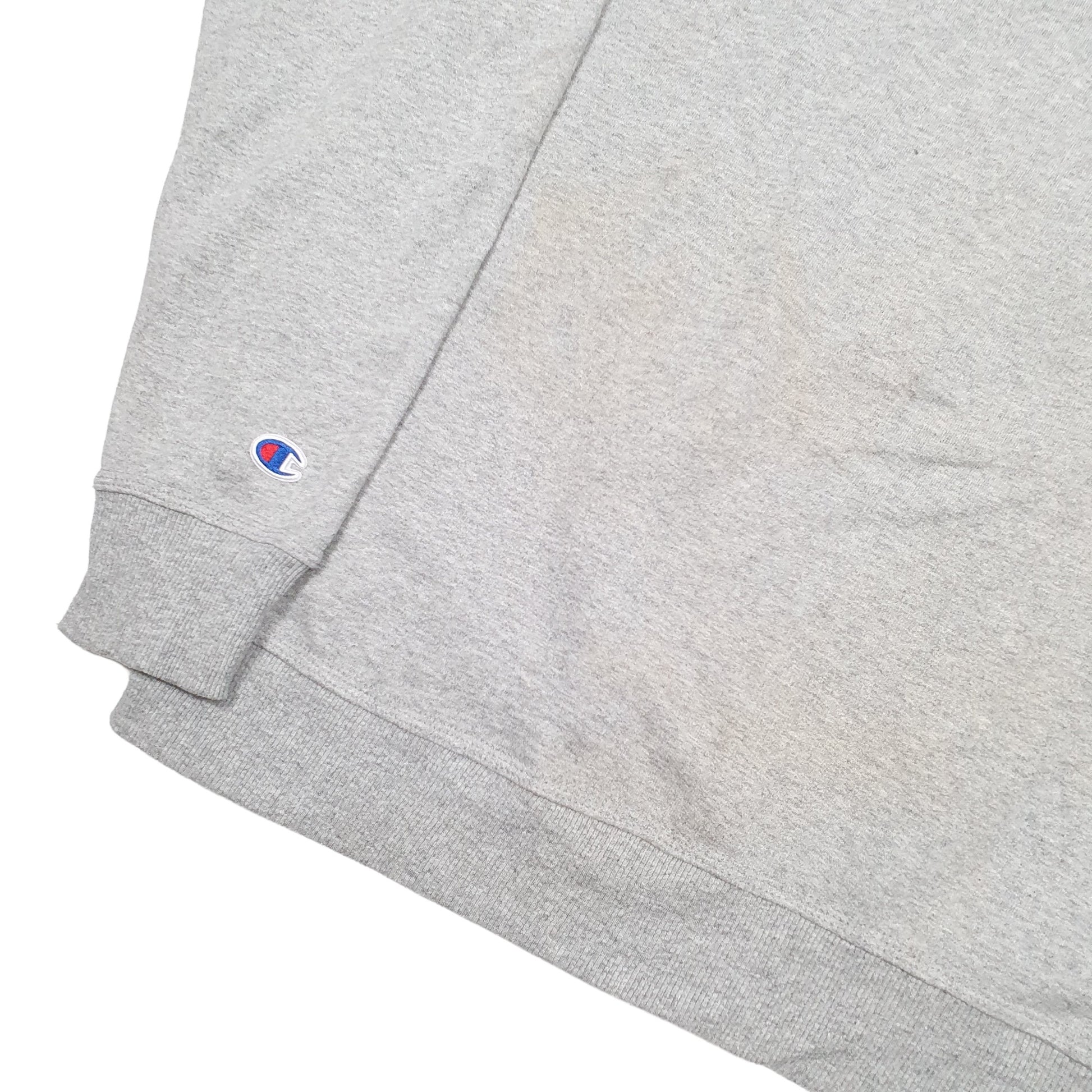 Mens Grey Champion Spellout Crewneck Jumper