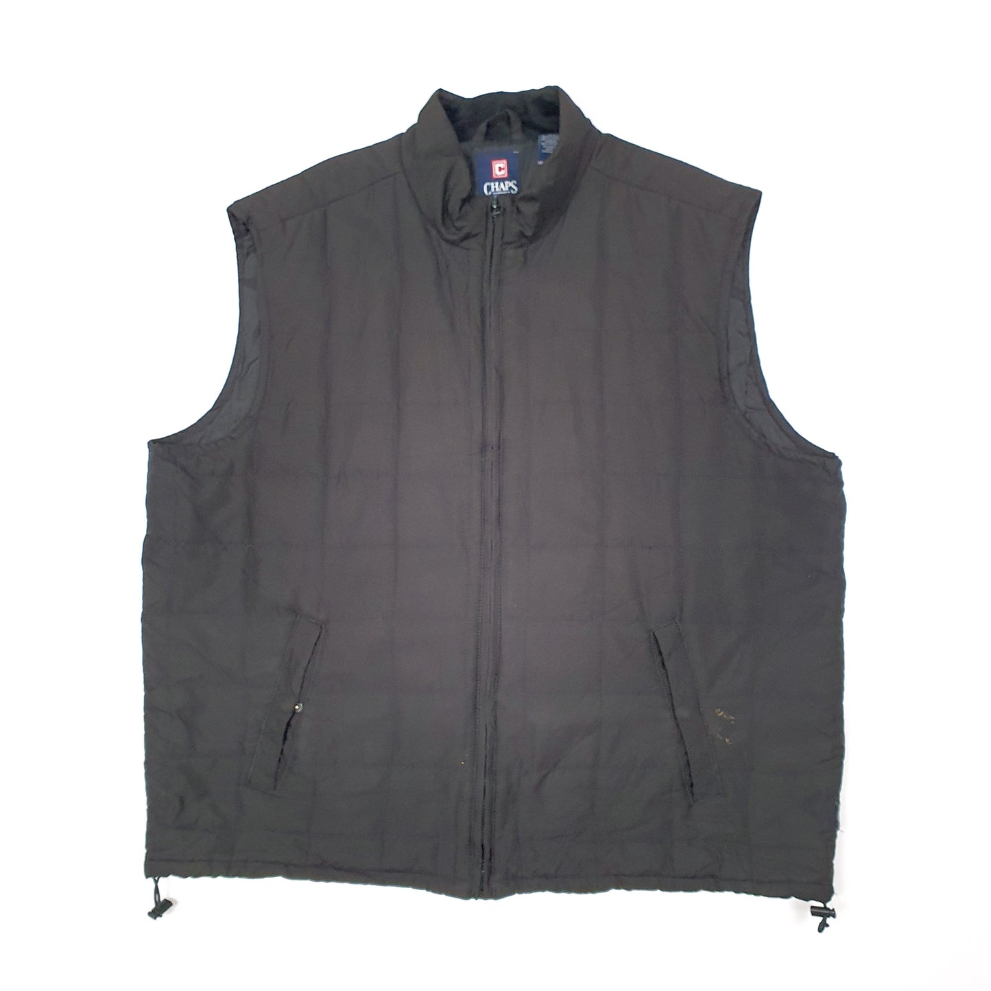 Mens Black Chaps Vest Gilet Puffer  Coat