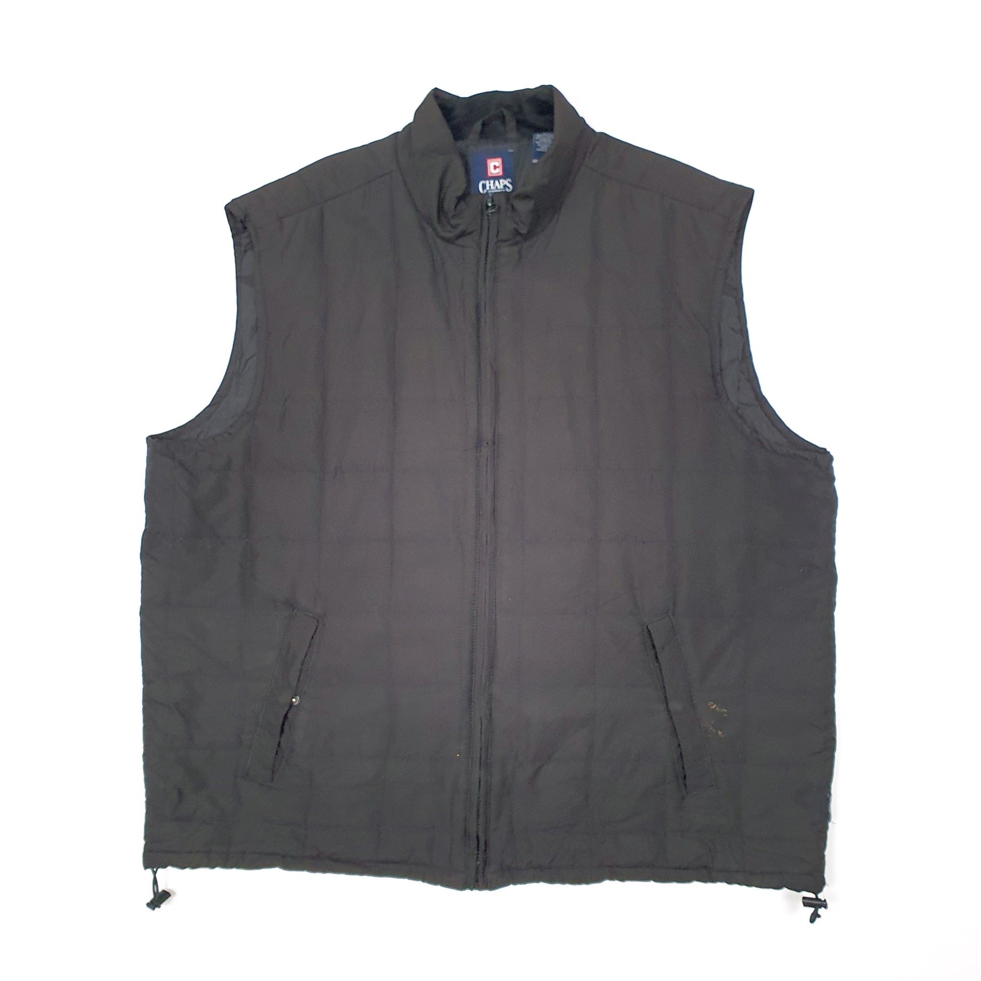Mens Black Chaps Vest Gilet Puffer  Coat