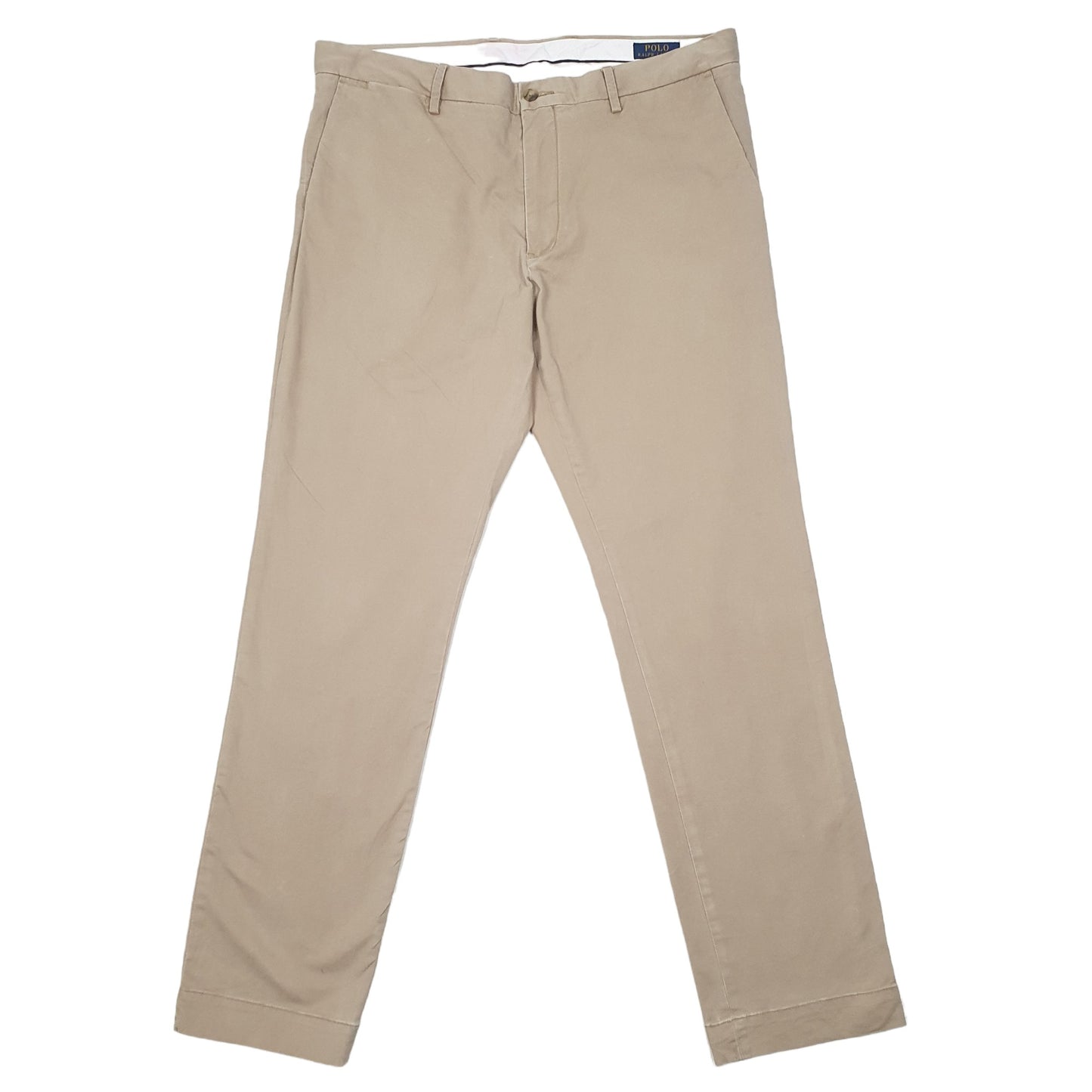 Mens Beige Polo Ralph Lauren Stretch Slim Fit Chino Trousers