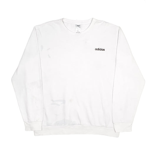 White Adidas Crewneck Jumper