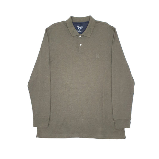 Chaps Long Sleeve Polo Shirt Khaki