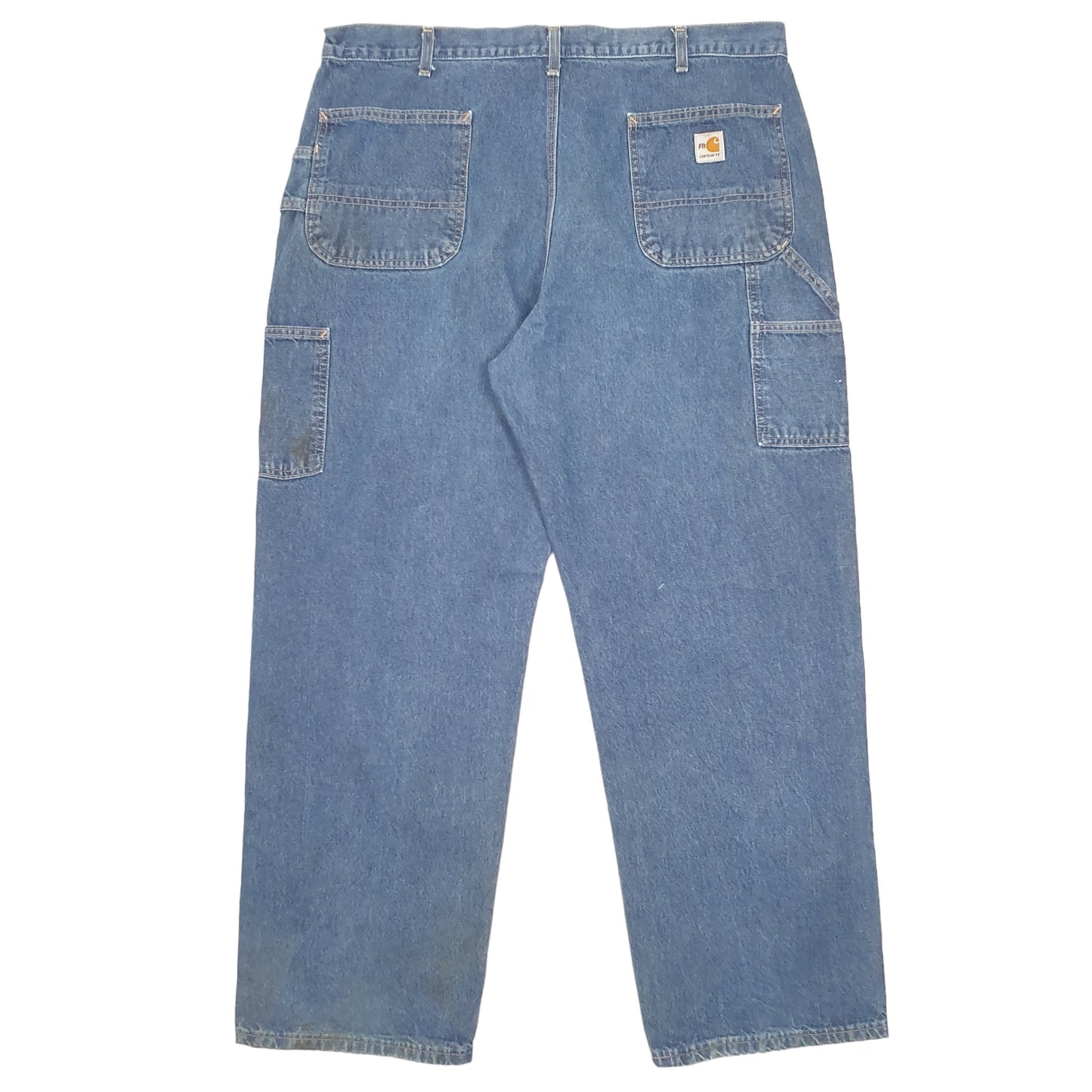 Mens Blue Carhartt Flame Resistant Carpenter JeansW40 L32