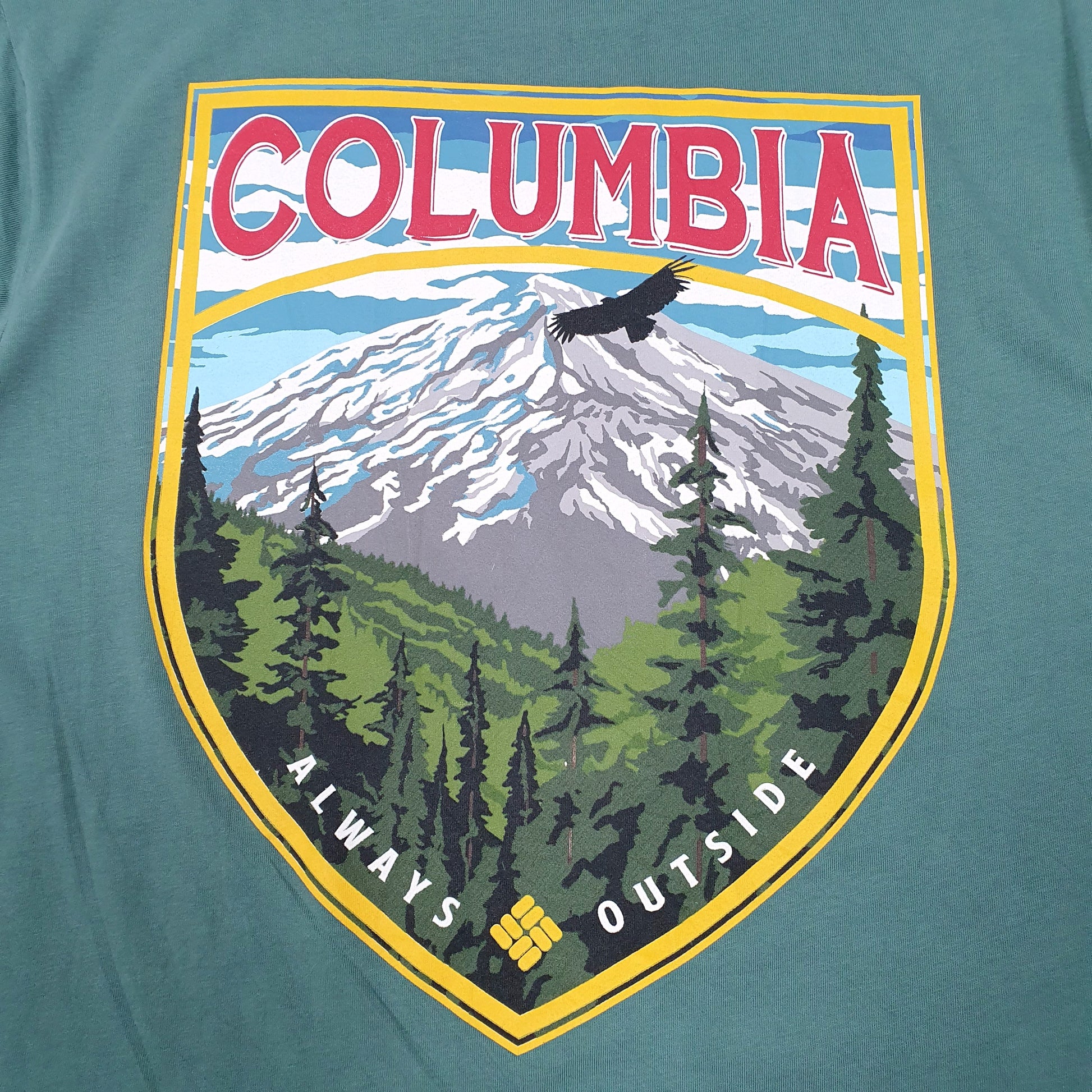 Mens Green Columbia Sportswear Always Outside Short Sleeve T Shirt