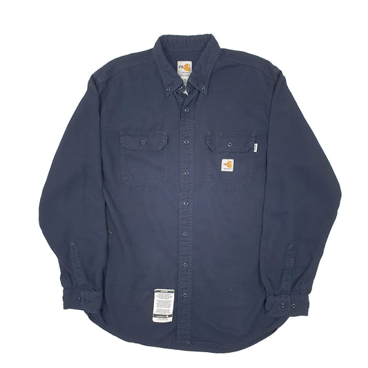 Mens Navy Carhartt FR Shacket Long Sleeve Shirt