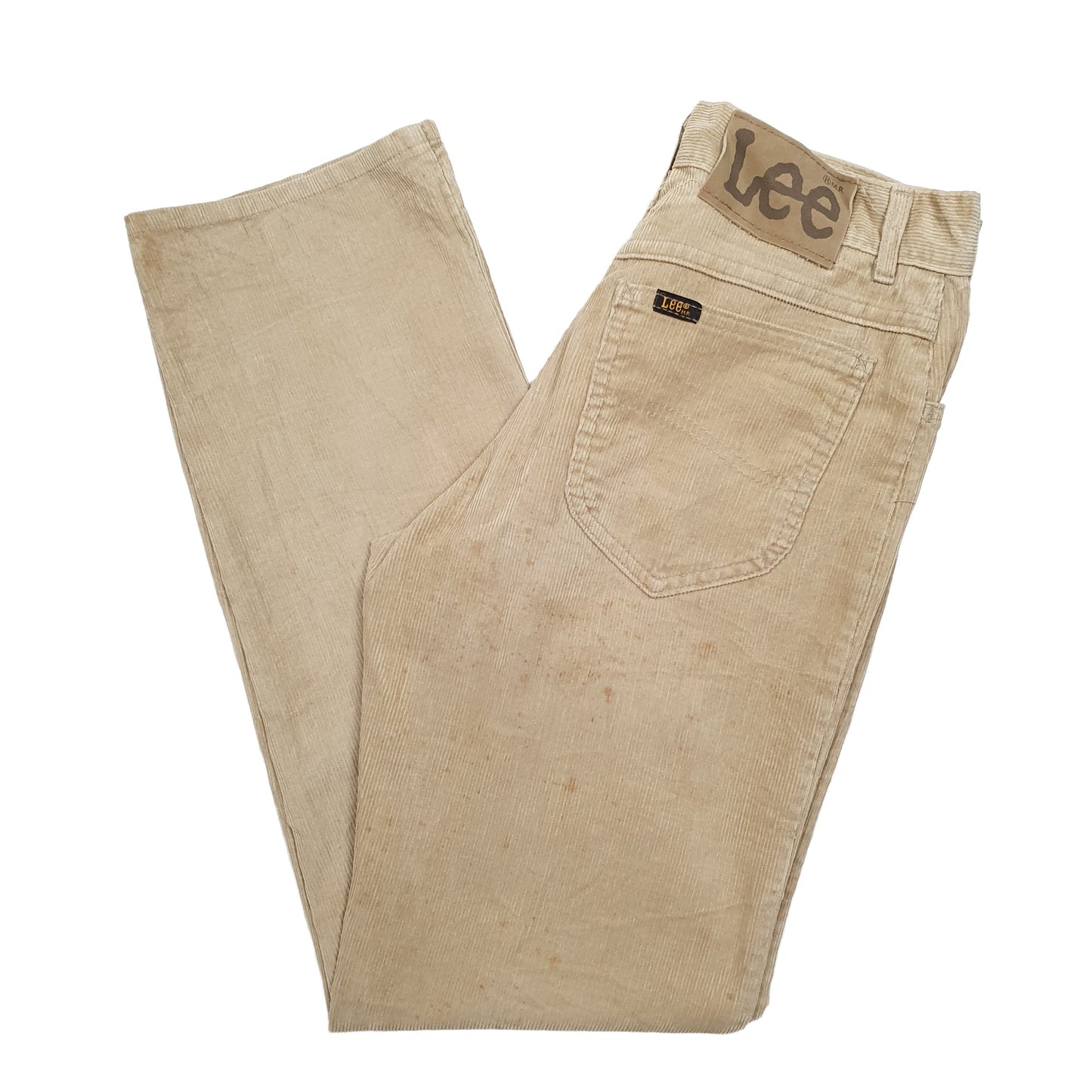 Mens Beige Lee  Corduroy Trousers