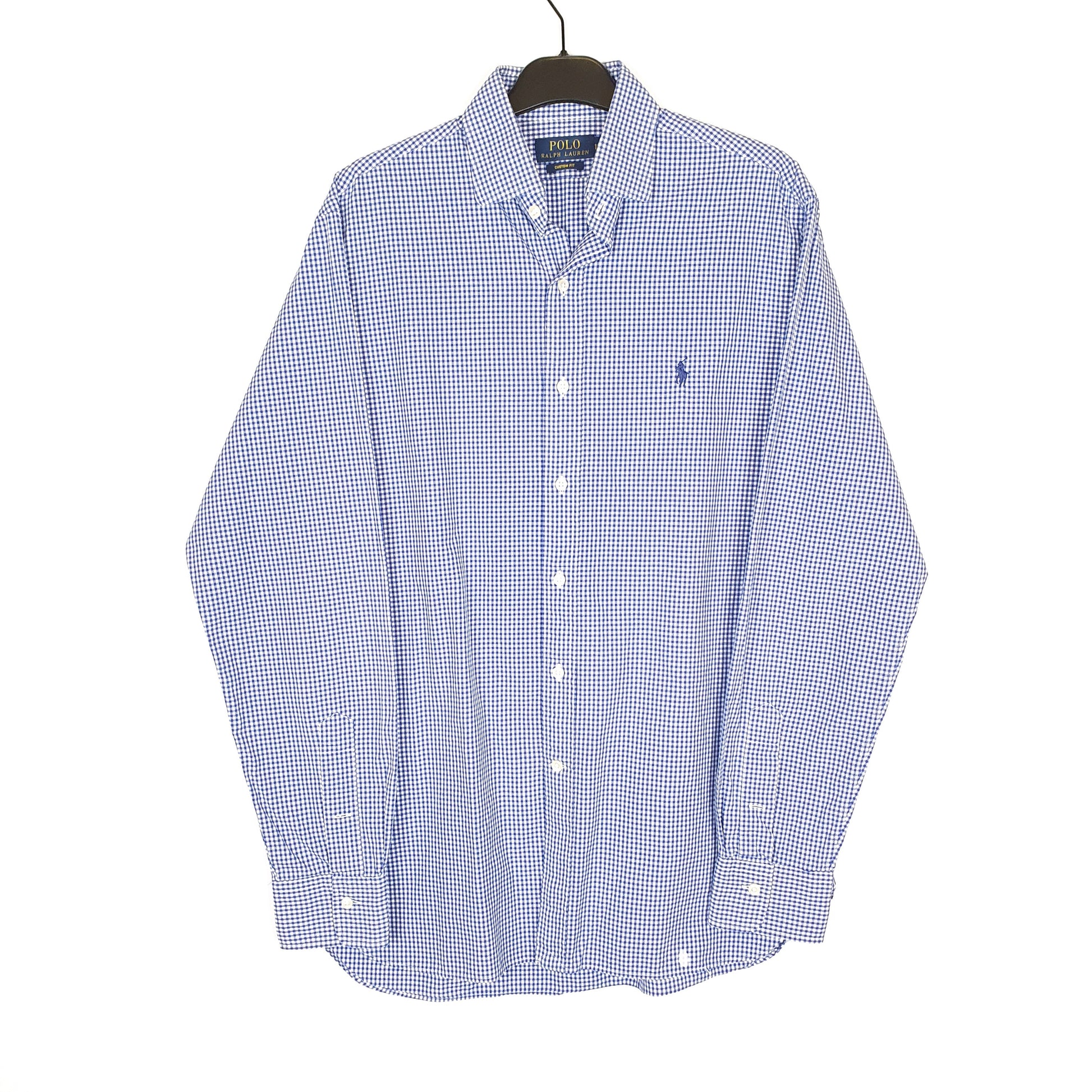 Polo Ralph Lauren Long Sleeve Custom Fit Gingham Shirt Blue