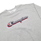 Mens Grey Champion Spellout Crewneck Jumper