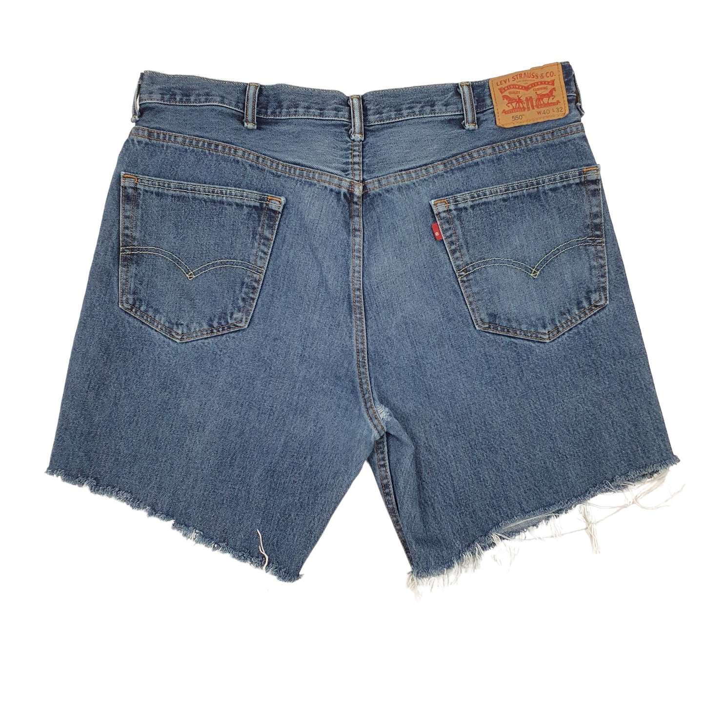 Levis 550 Relaxed Fit Blue Denim Jeans Shorts W40 Blue