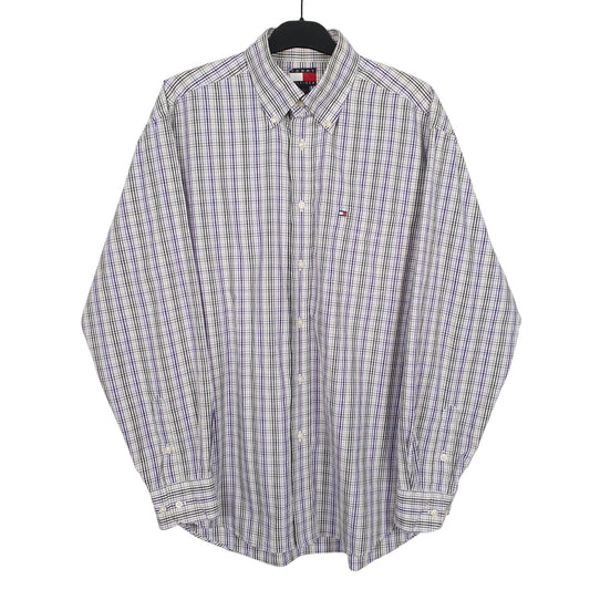 Tommy Hilfiger Long Sleeve Regular Fit Check Shirt Purple