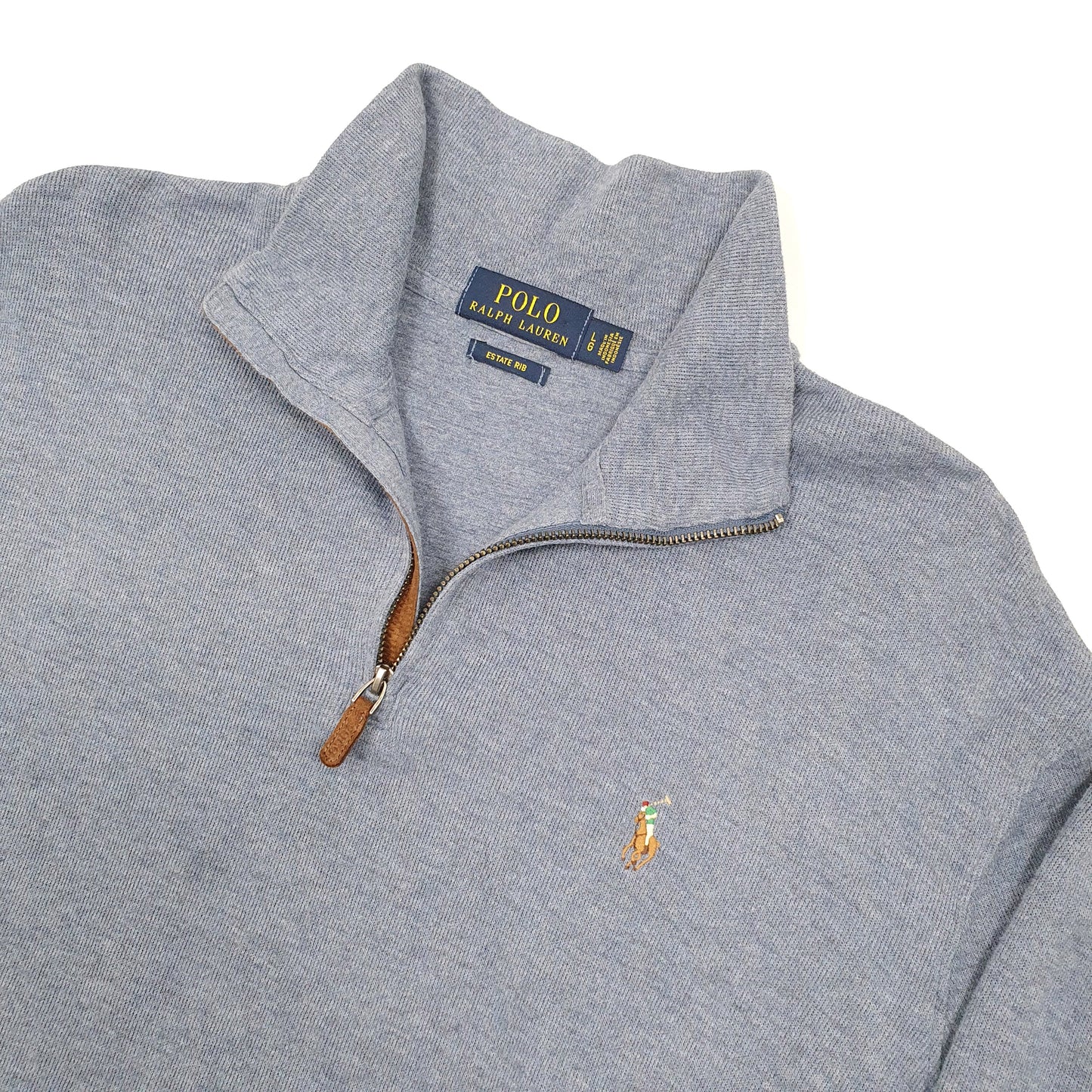Polo Ralph Lauren Estate Rib Quarter Zip L Blue