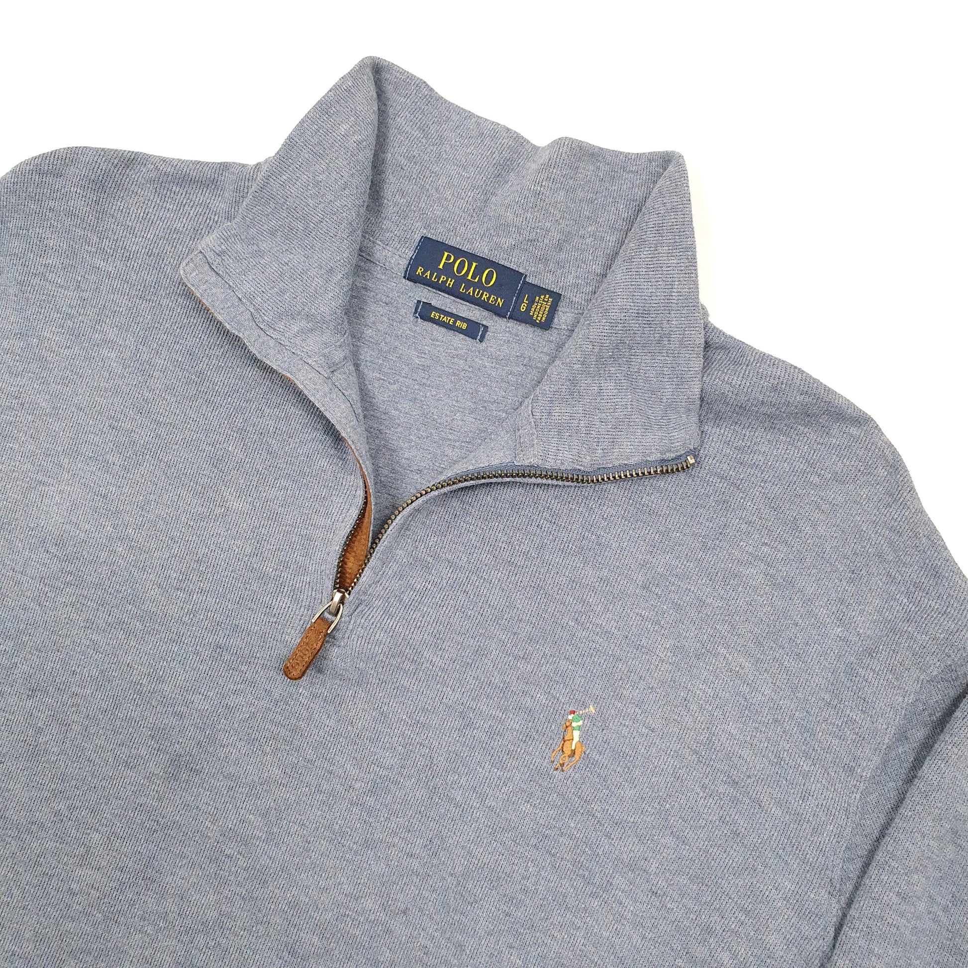 Polo Ralph Lauren Estate Rib Quarter Zip L Blue