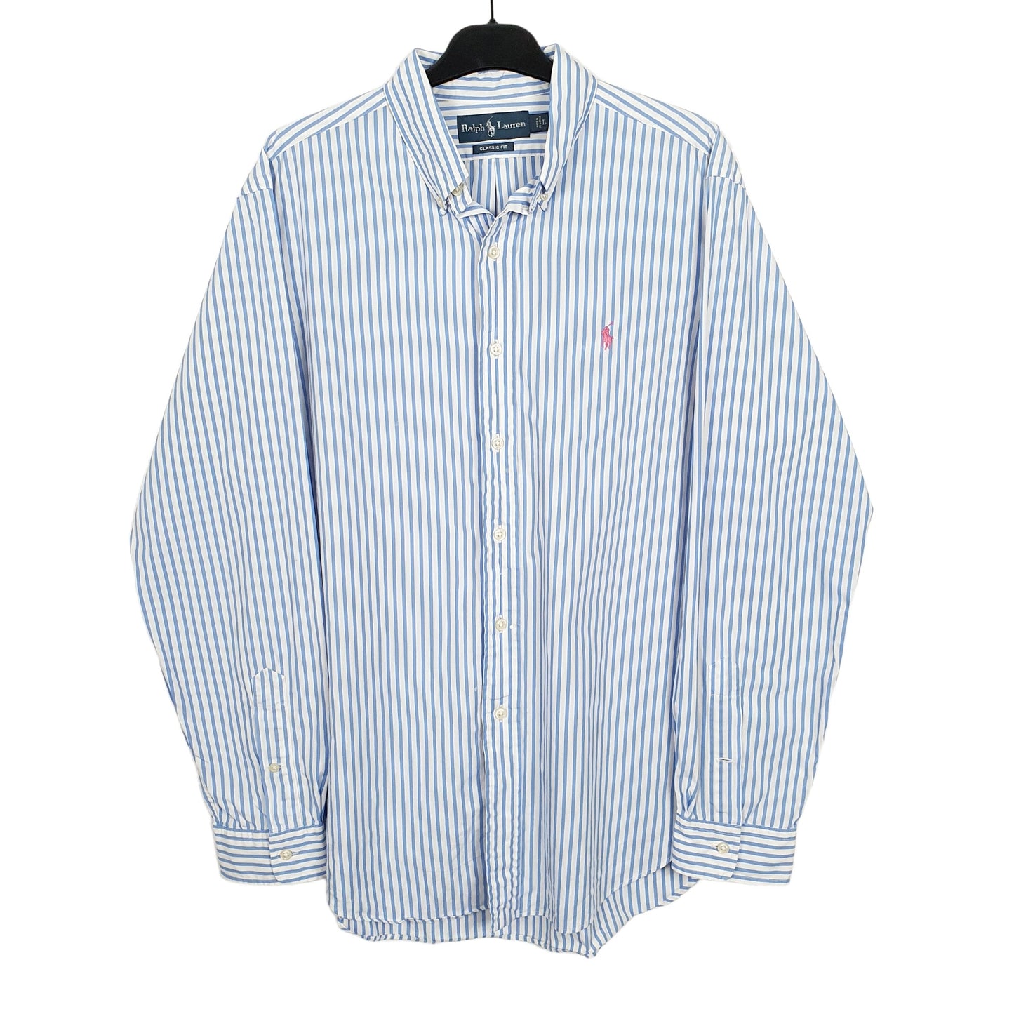Ralph Lauren Long Sleeve Regular Fit Pinstripe Shirt Blue