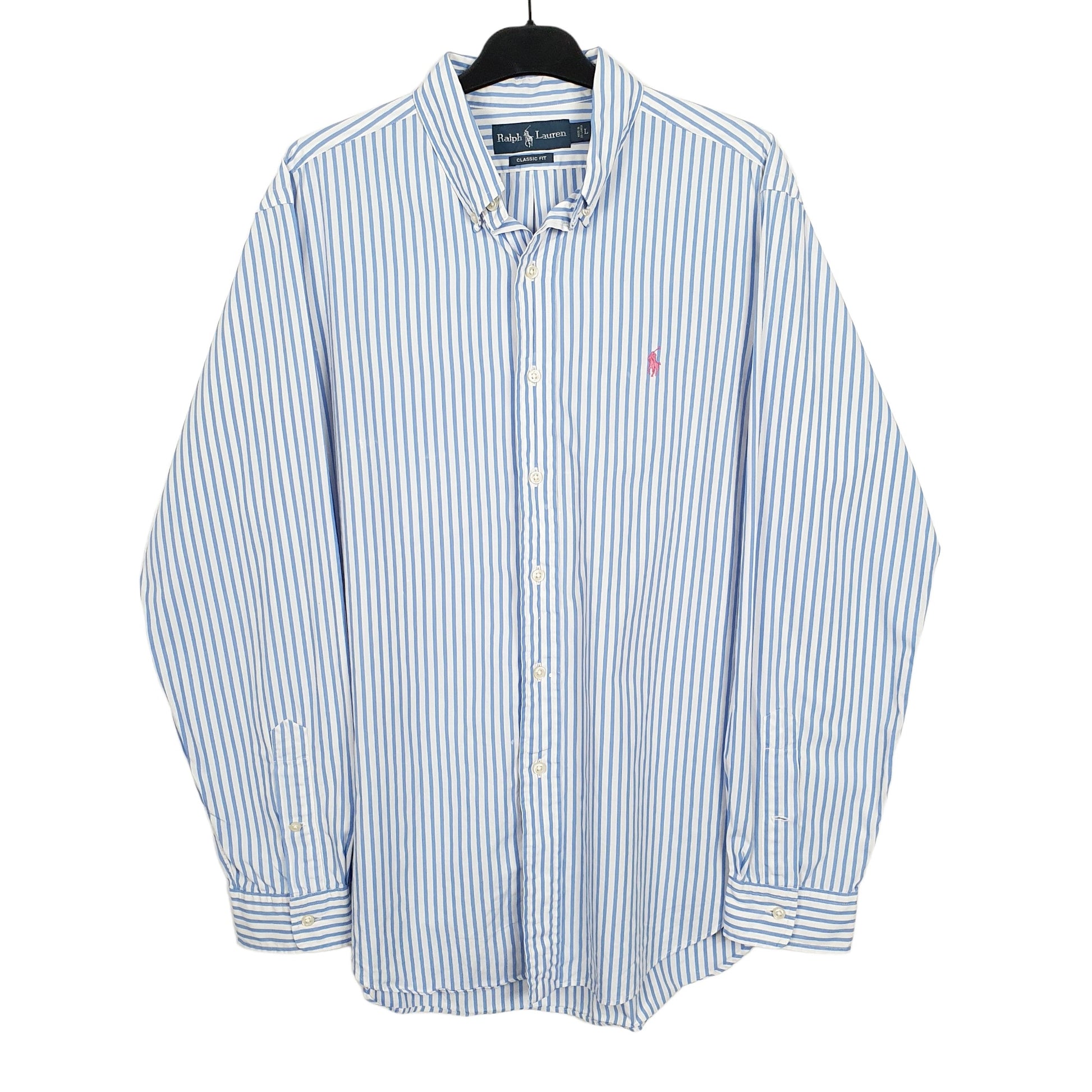 Ralph Lauren Long Sleeve Regular Fit Pinstripe Shirt Blue