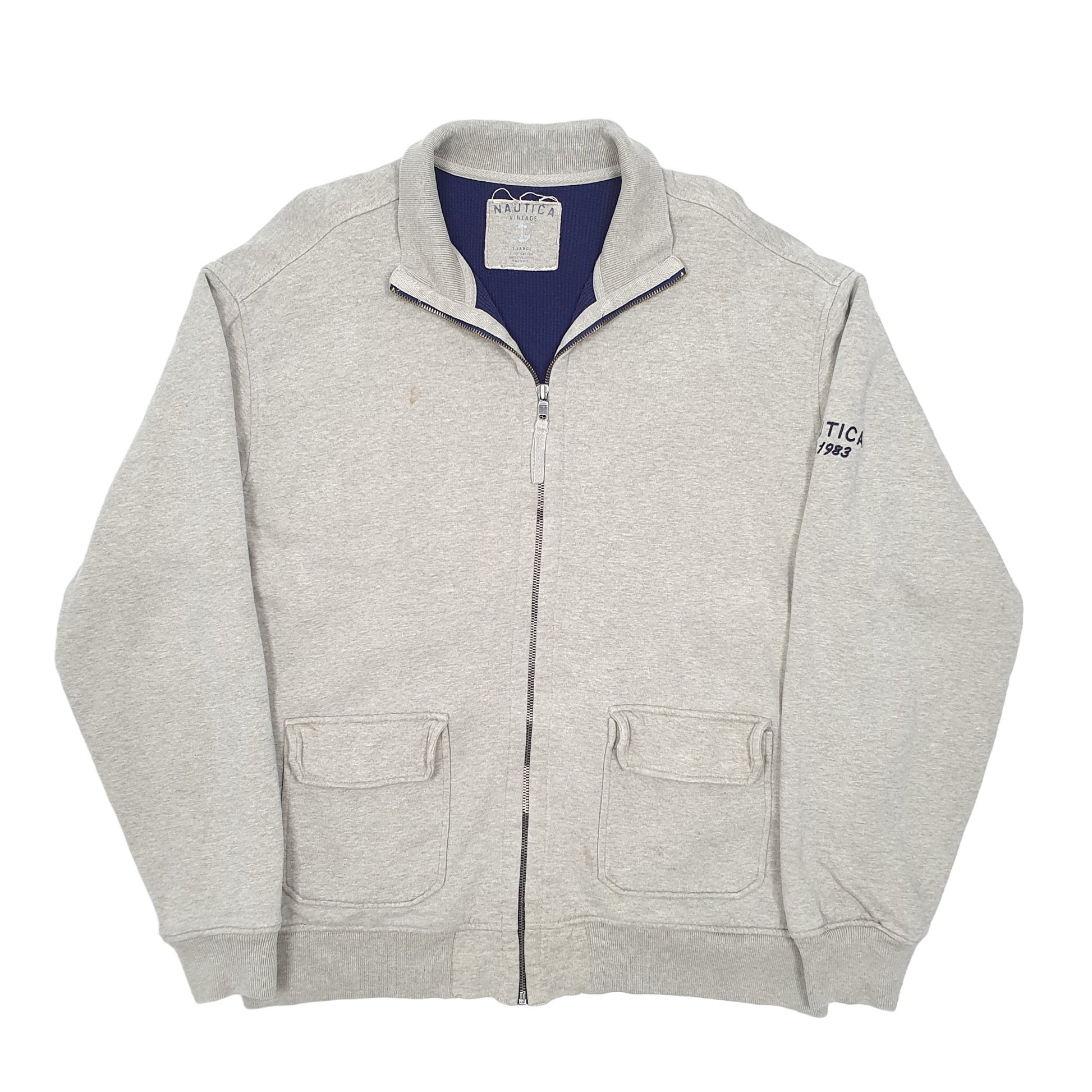 Mens Beige Nautica  Full Zip Jumper