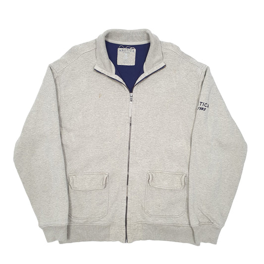 Mens Beige Nautica  Full Zip Jumper