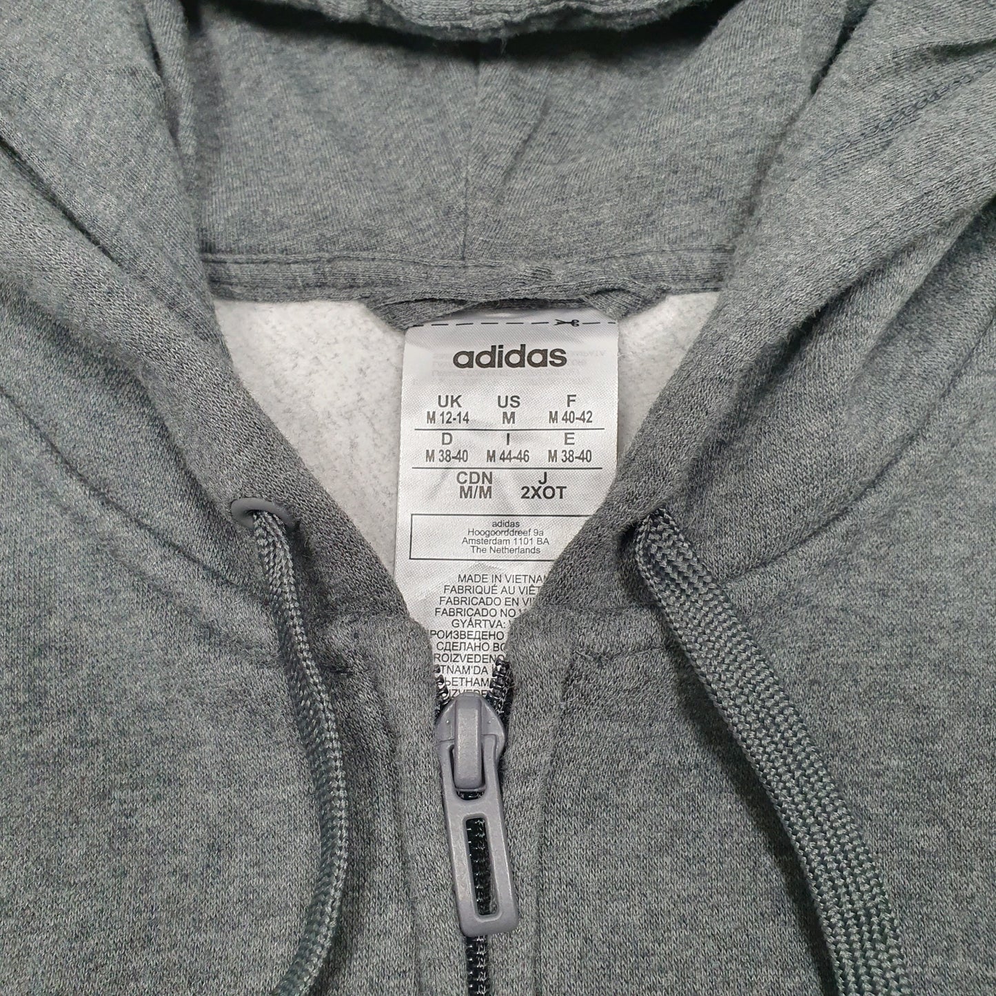 Womens Grey Adidas Hoodie Full Zip Jumper