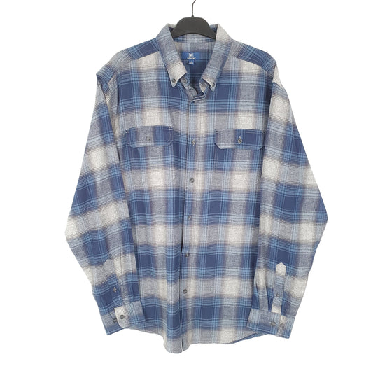 George Flannel Shacket Long Sleeve Regular Fit Check Shirt Grey