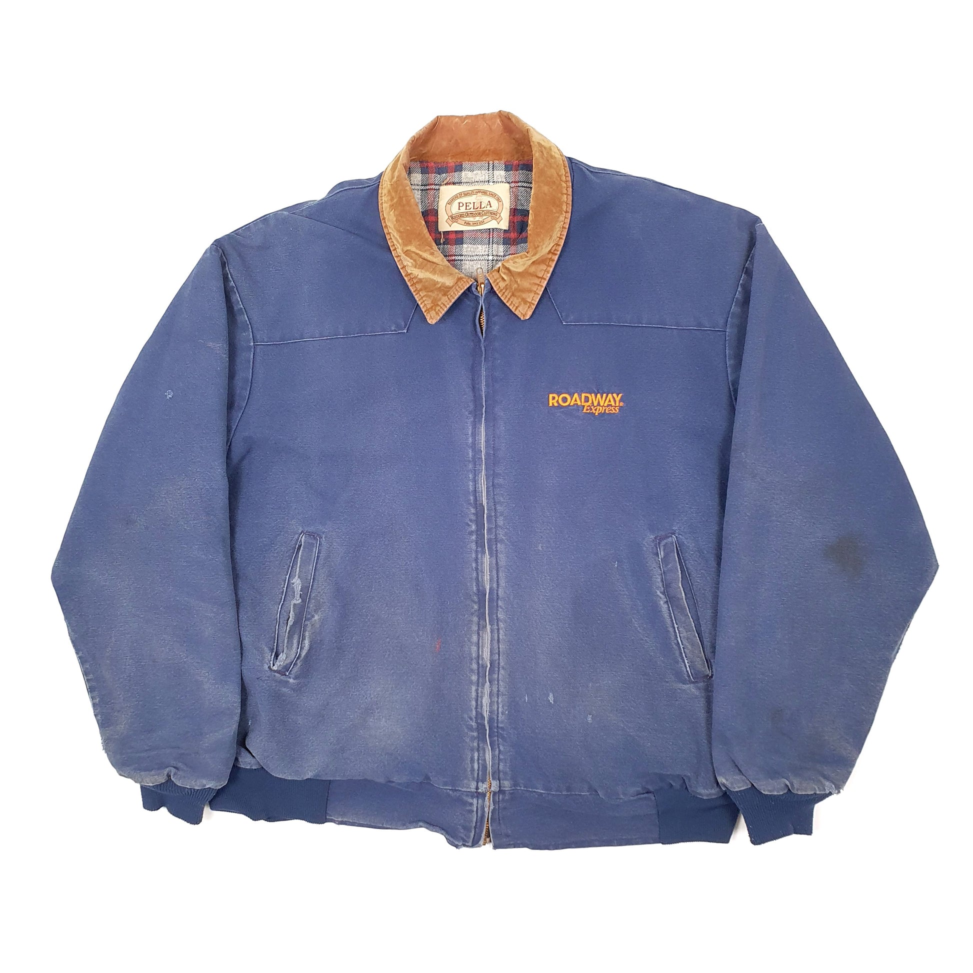 Mens Blue Pella Carpet Lined Made in USA Vintage Workwear Jacket Coat