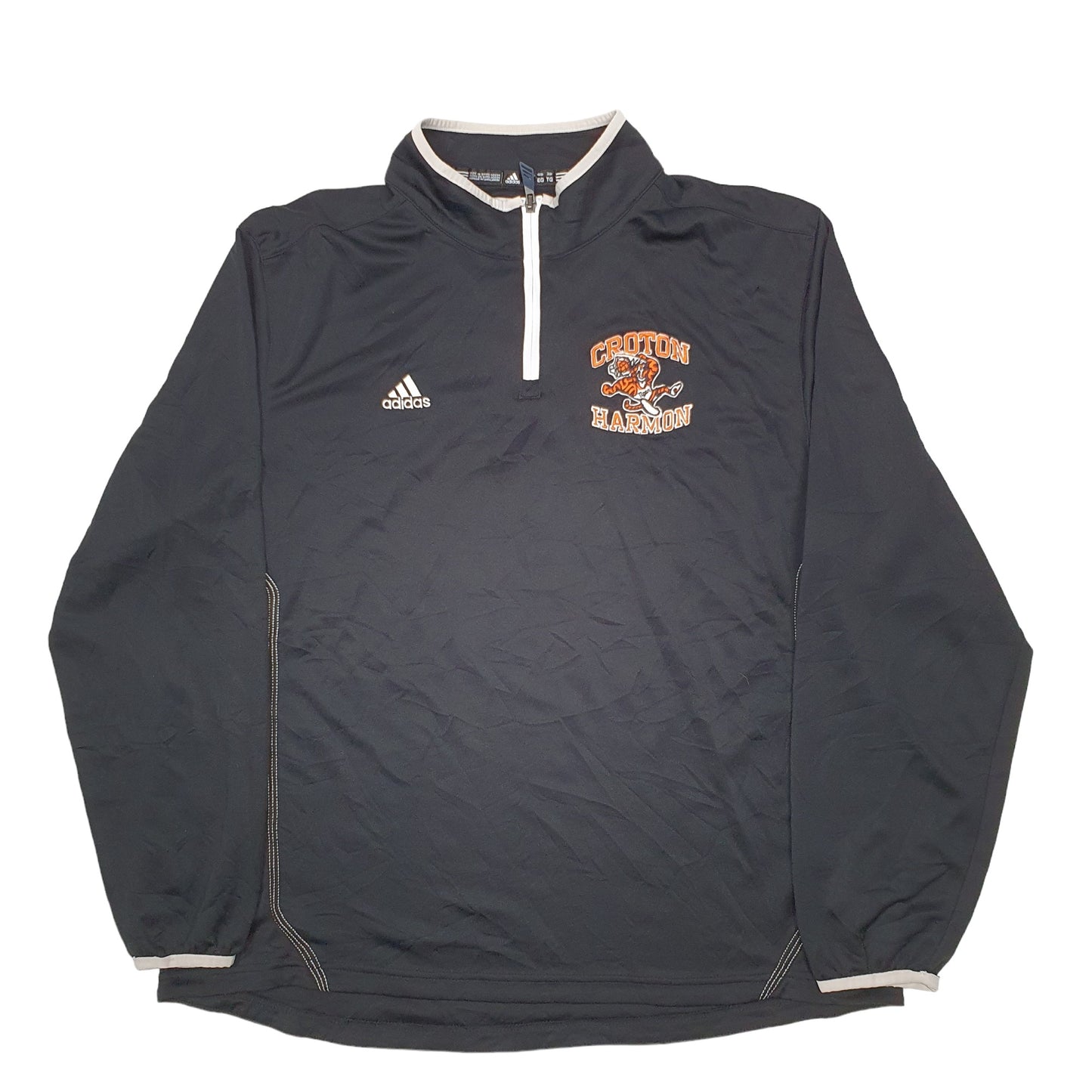 Mens Black Adidas  Quarter Zip Jumper