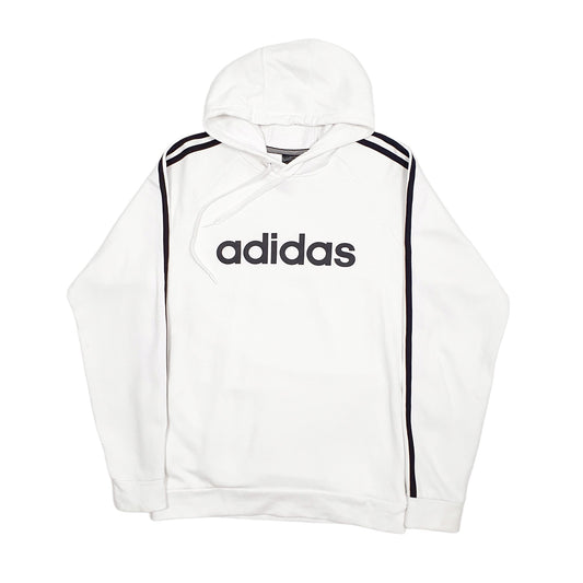 Mens White Adidas Hoodie Jumper
