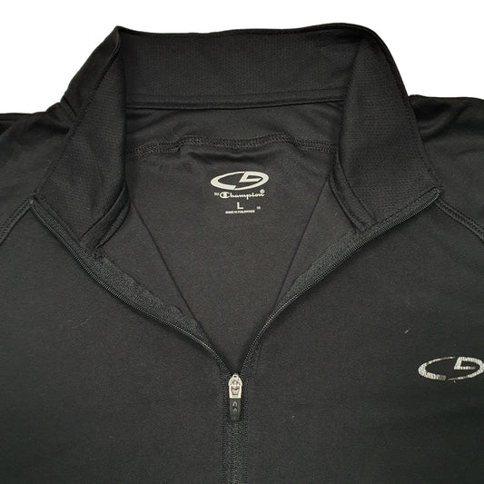 Mens Black Champion Duo Dry Active Quarter Zip Jumper