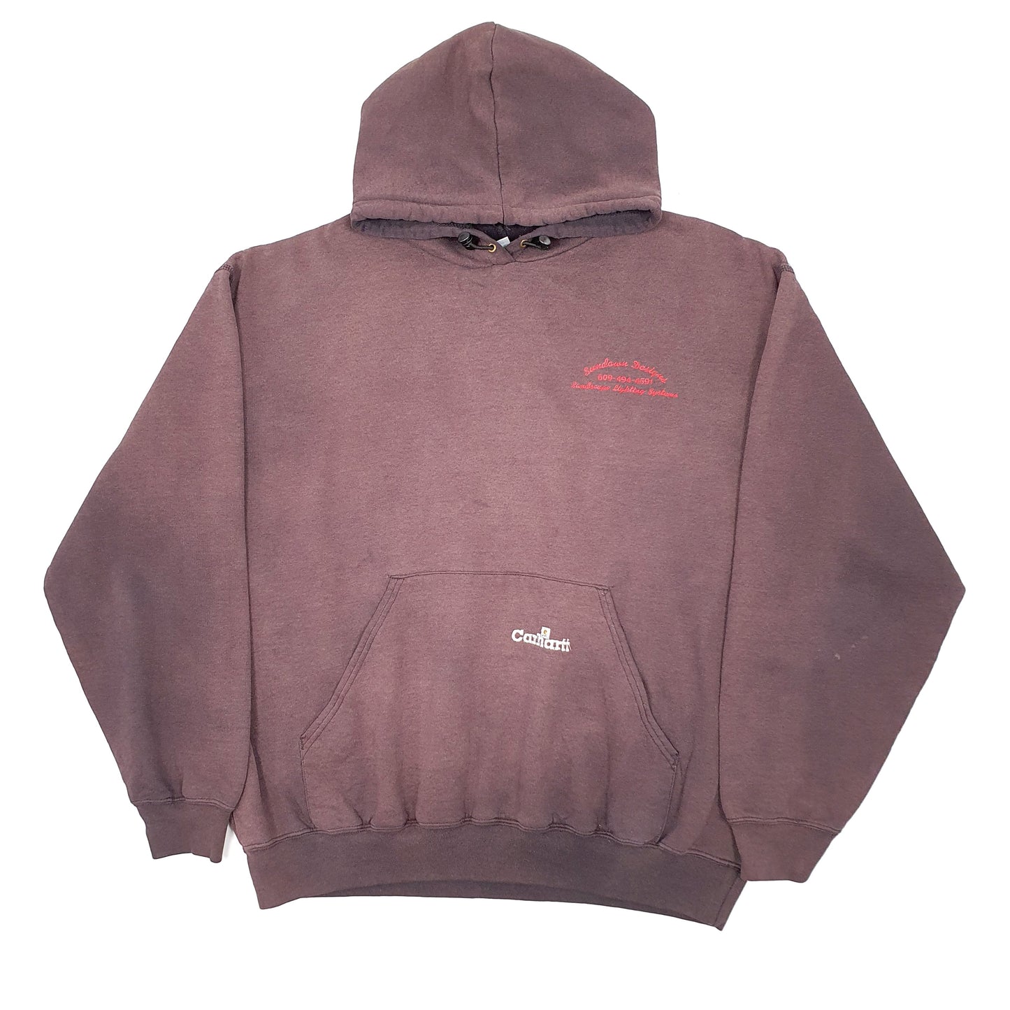 Mens Burgundy Carhartt Workwear Hoodie Jumper