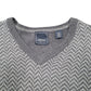 Mens Grey Arrow USA Sweater Knit V Neck Jumper