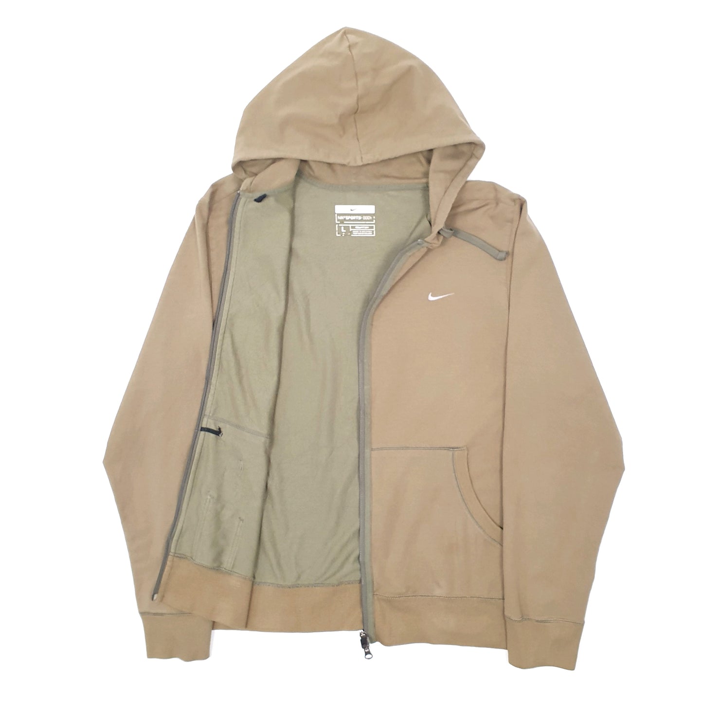 Mens Brown Nike Fit Dry Hoodie Full Zip Jumper