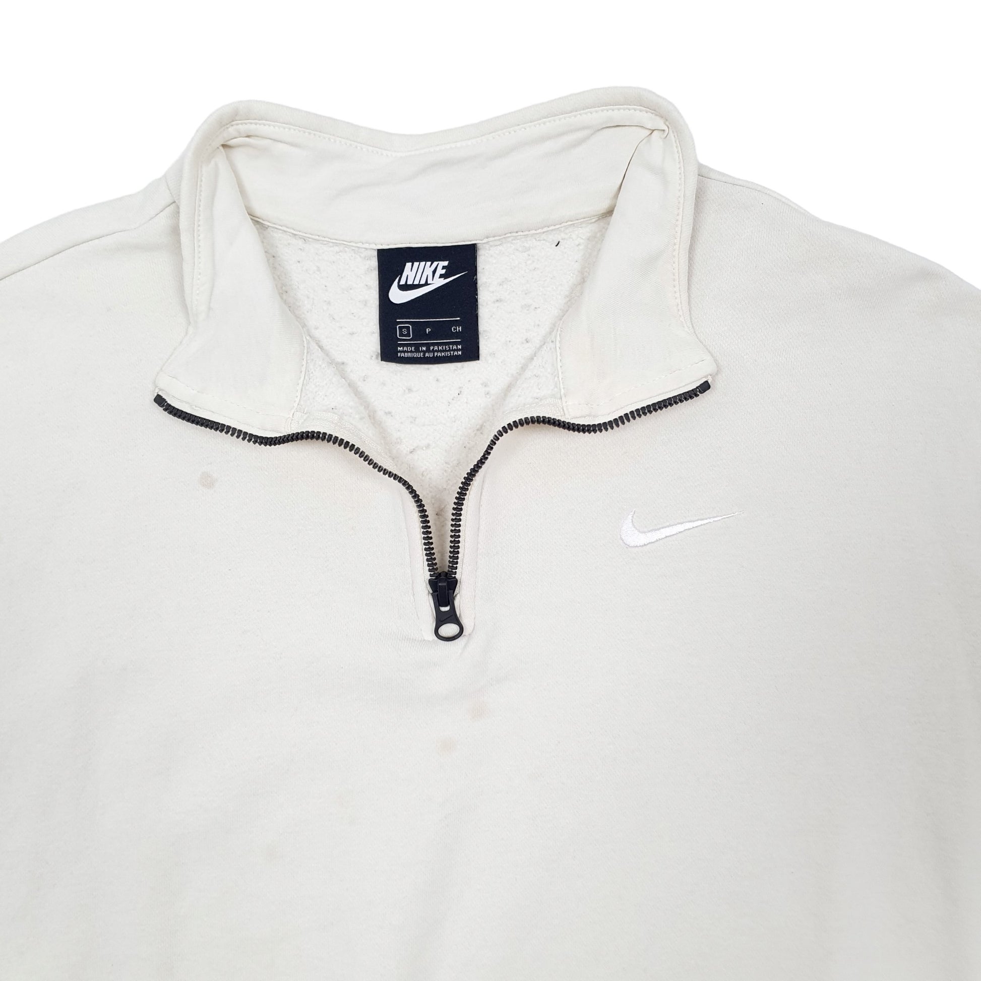 Mens Cream Nike  Quarter Zip Jumper