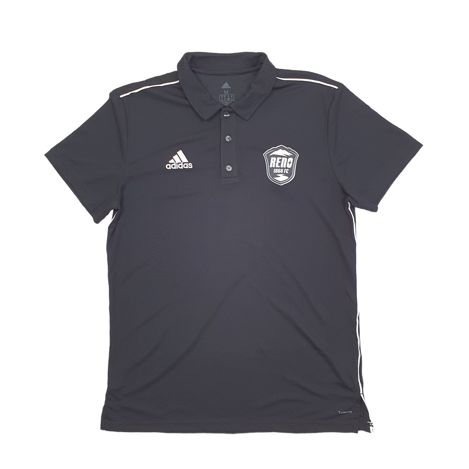 Adidas Reno FC Climalite Short Sleeve Polyester Polo Shirt Black