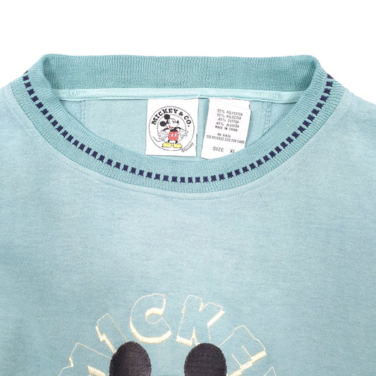 Mens Green Disney Vintage Mickey Mouse & Co Crewneck Jumper