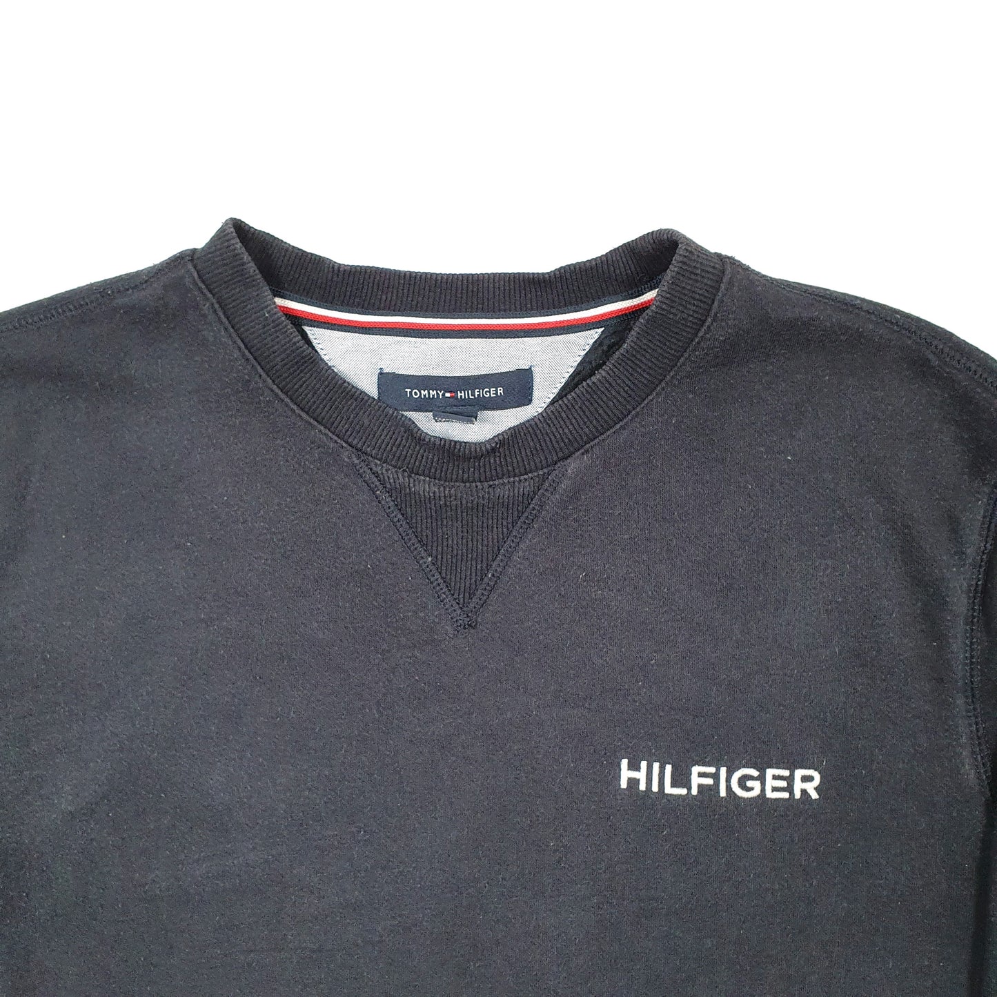 Mens Navy Tommy Hilfiger Spellout Crewneck Jumper