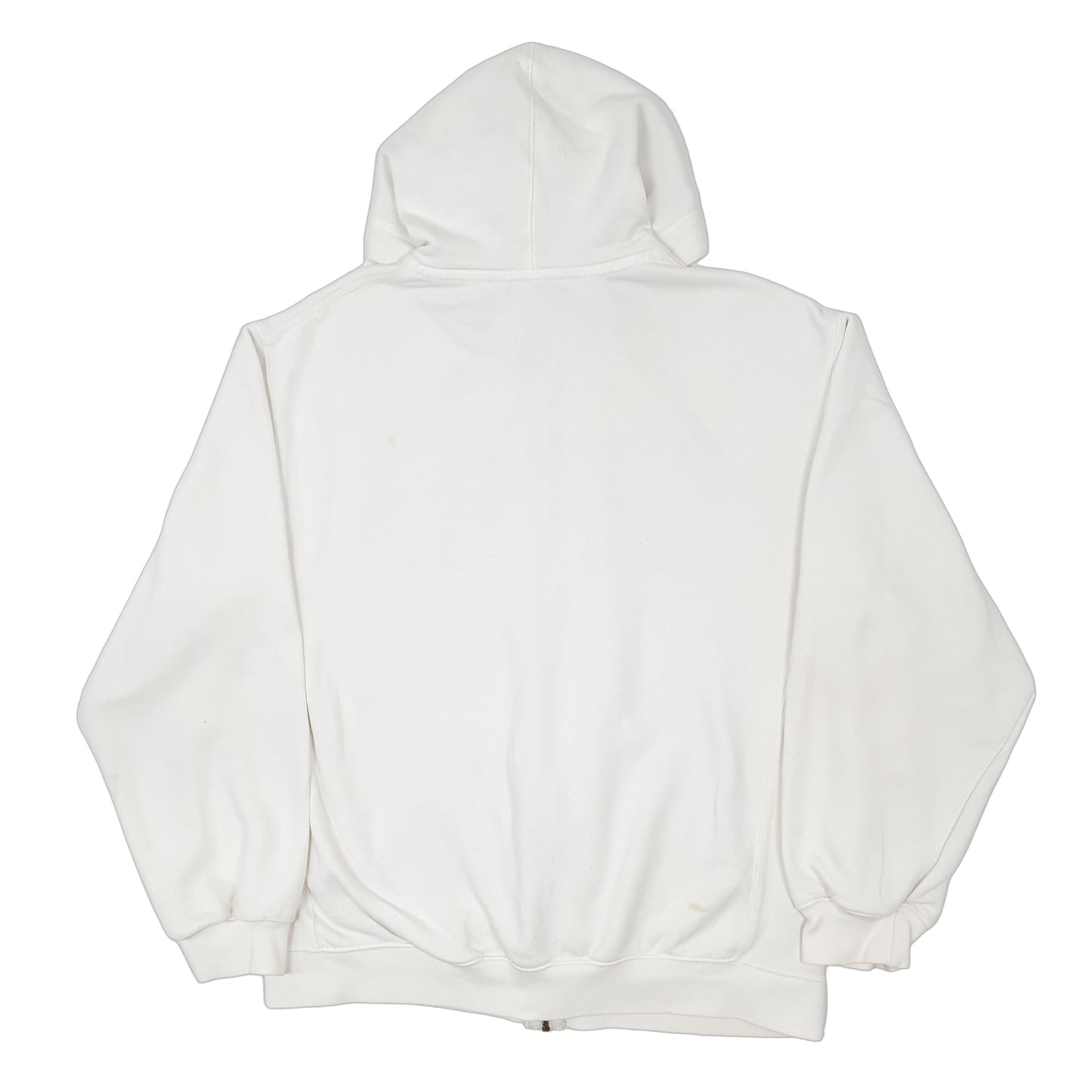 Mens White Nike Vintage 2000s Spellout Hoodie Full Zip Jumper