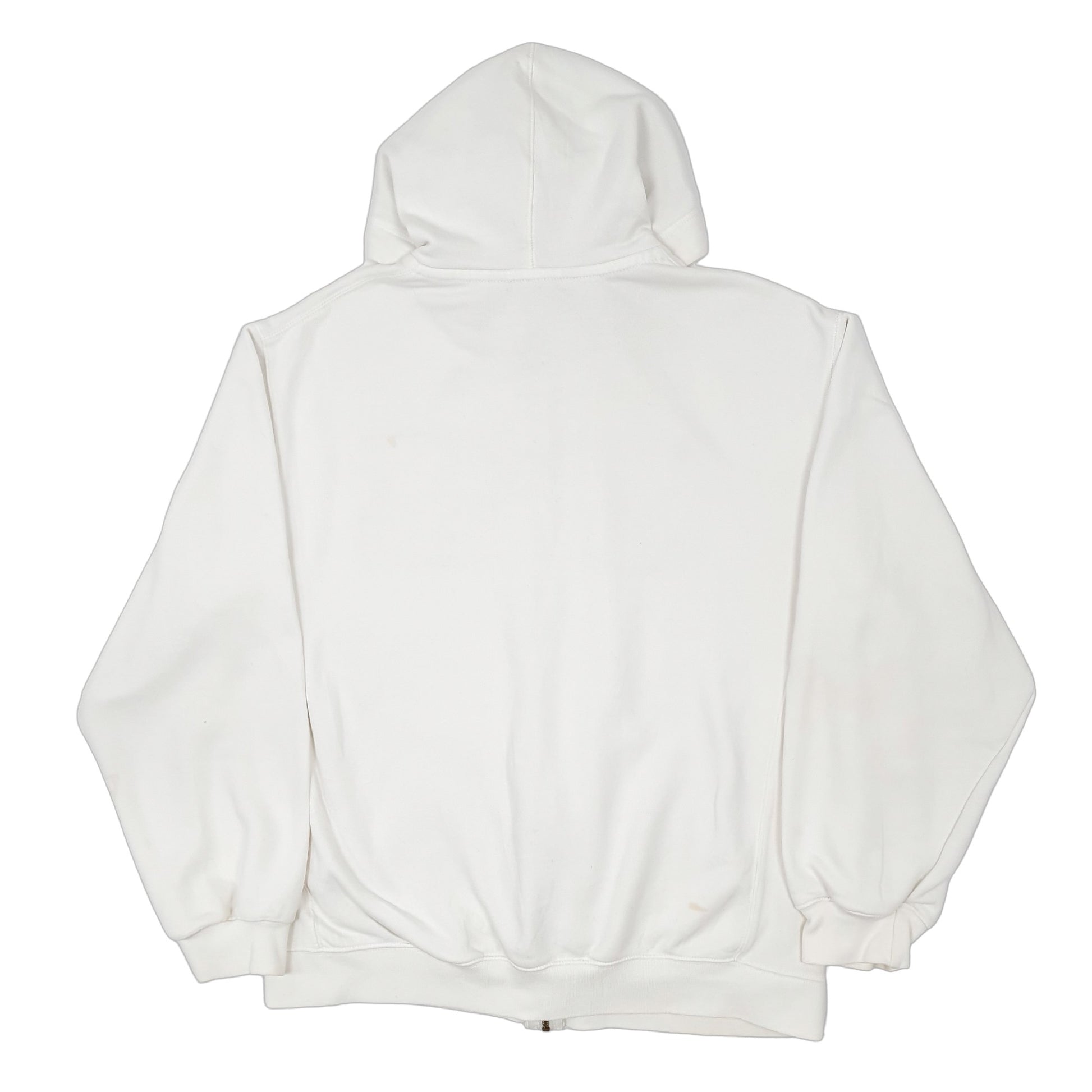 Mens White Nike Vintage 2000s Spellout Hoodie Full Zip Jumper