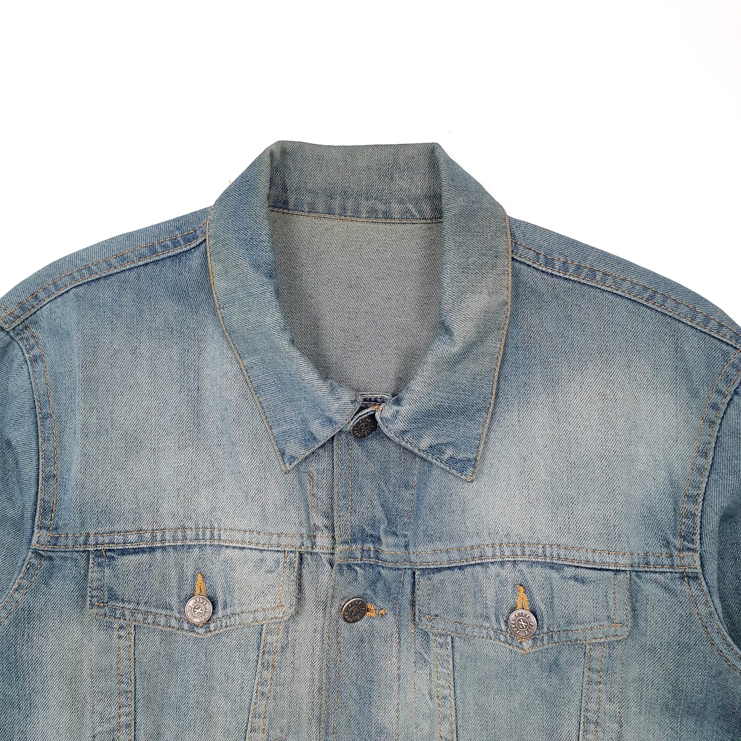 Mens Blue Five Trucker Denim Jacket Coat